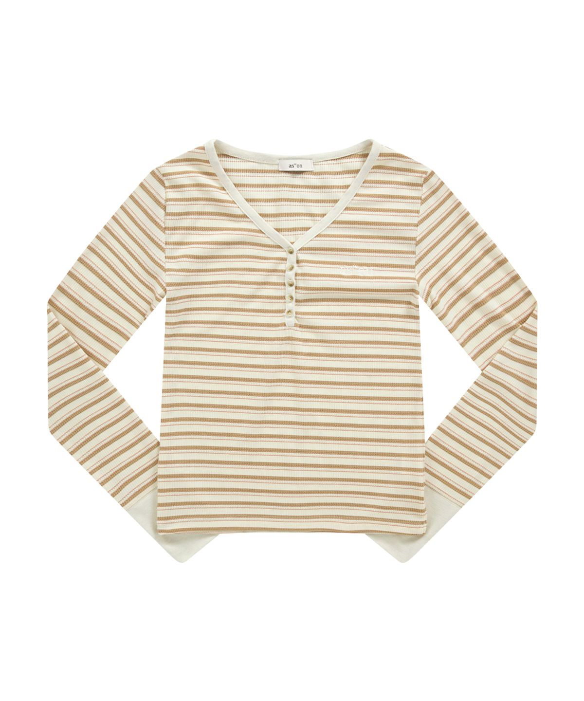 애즈온(ASON) VATICAN STRIPE TEE / BEIGE