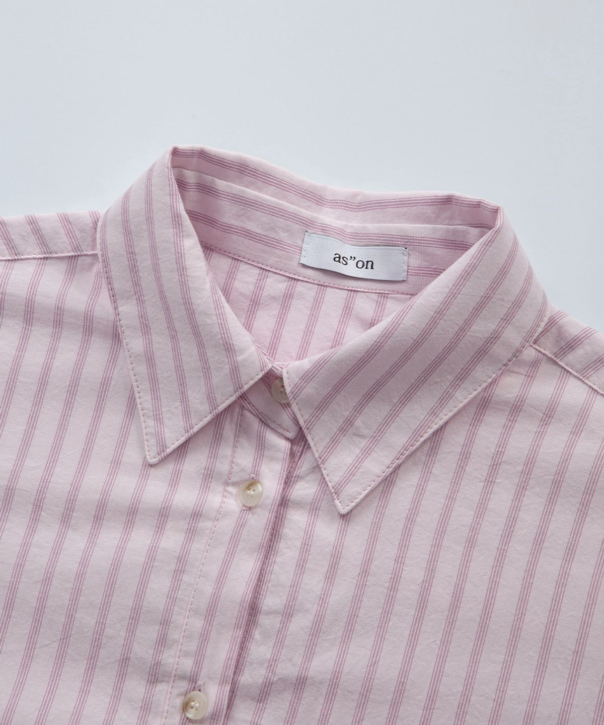 애즈온(ASON) LOPY STRIPE SHIRT / PINK
