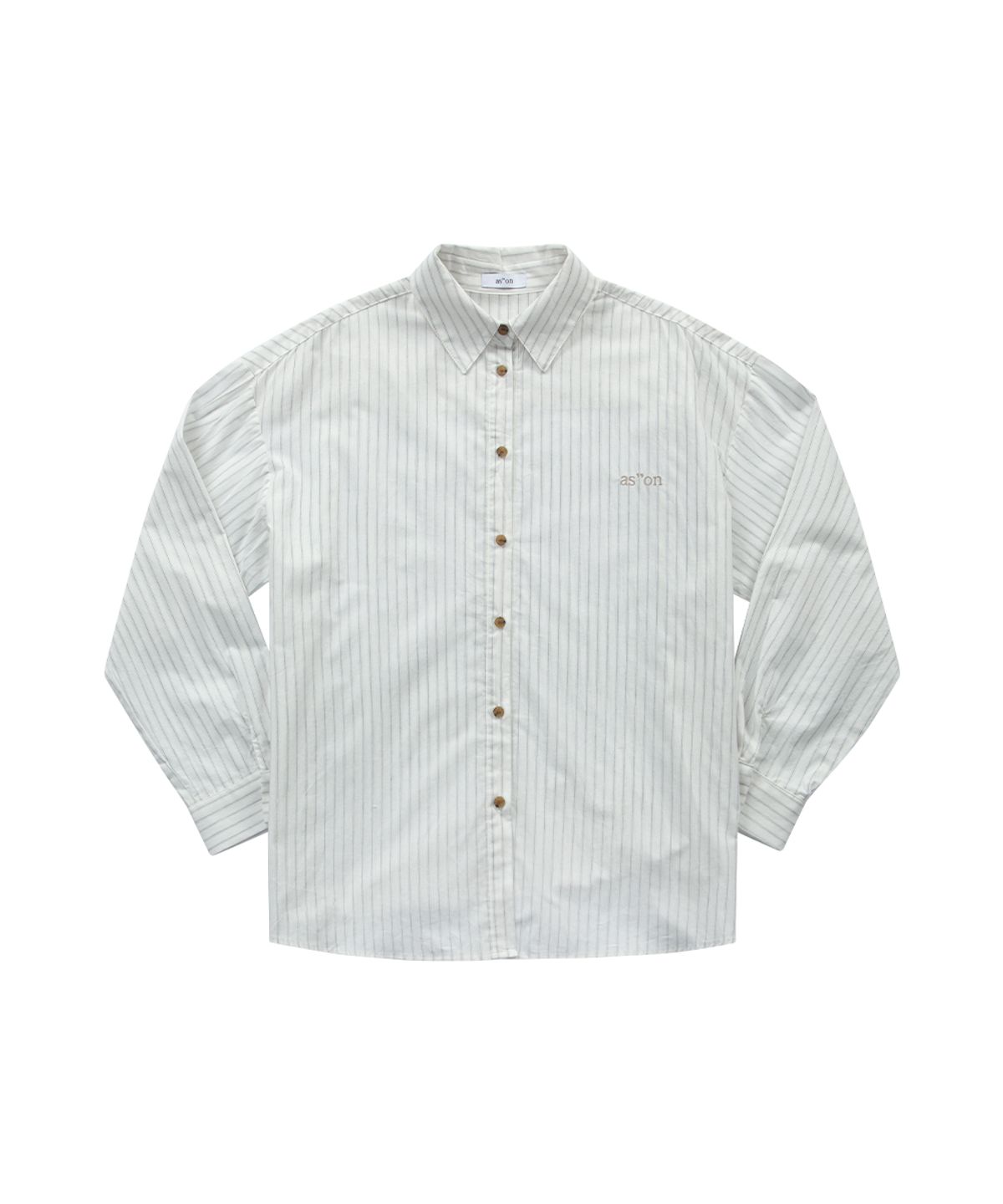 애즈온(ASON) LOPY STRIPE SHIRT / IVORY
