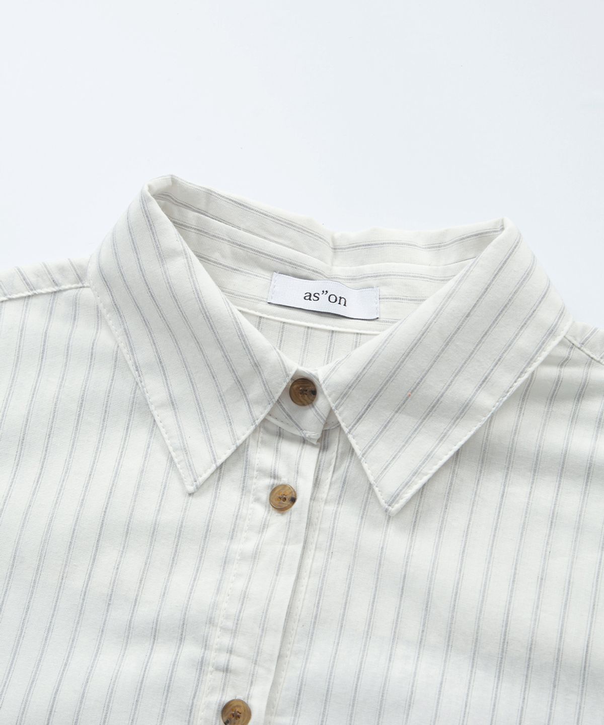 애즈온(ASON) LOPY STRIPE SHIRT / IVORY