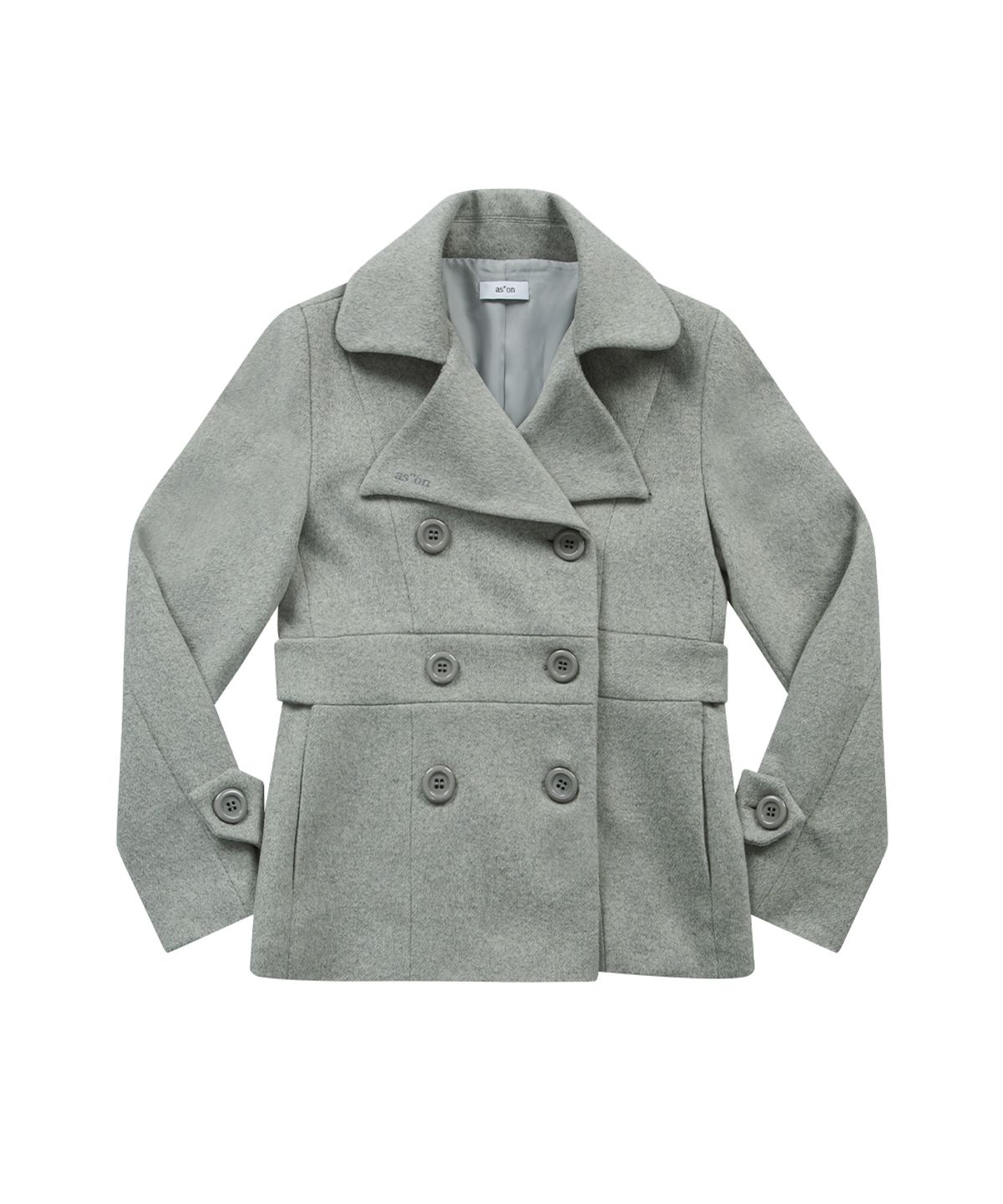 애즈온(ASON) FOY BUTTON SHORT COAT / GRAY