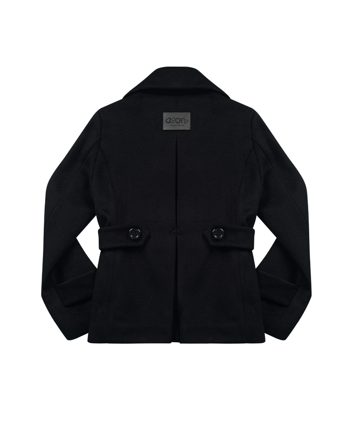 애즈온(ASON) FOY BUTTON SHORT COAT / BLACK