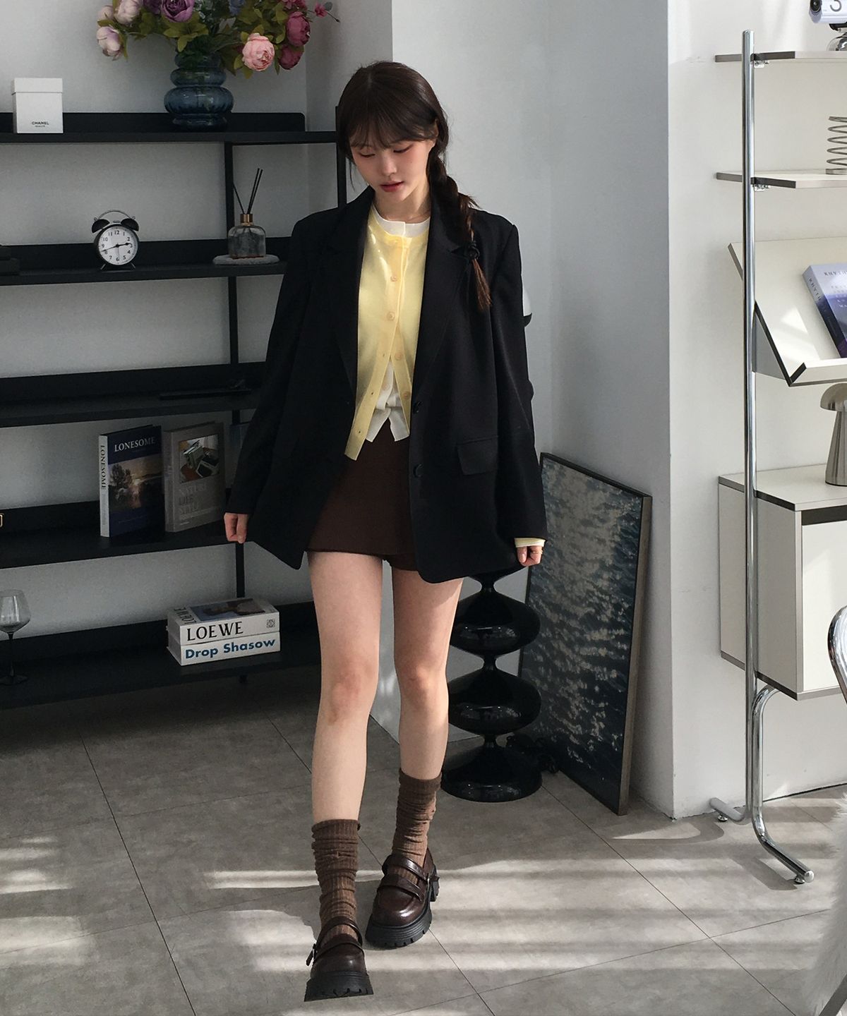 마인드브릿지 우먼(MIND BRIDGE WOMEN) [W]오버핏 싱글 투버튼 블레이저 - 3color