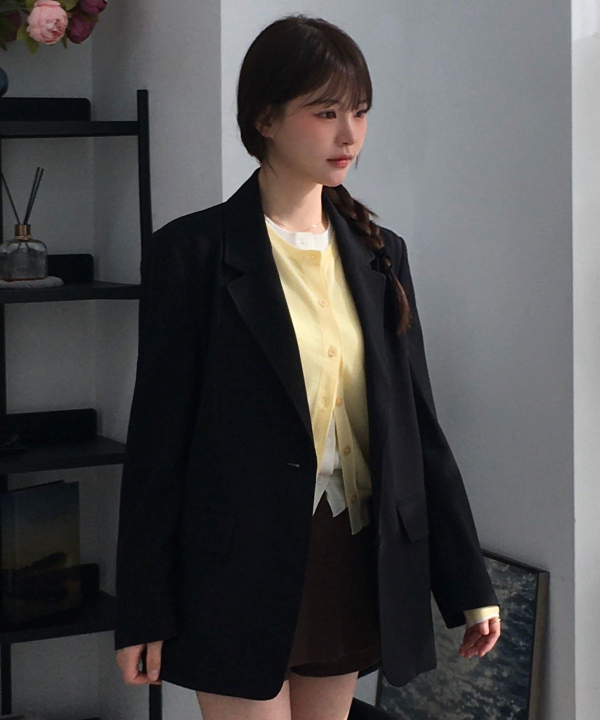 마인드브릿지 우먼(MIND BRIDGE WOMEN) [W]오버핏 싱글 투버튼 블레이저 - 3color