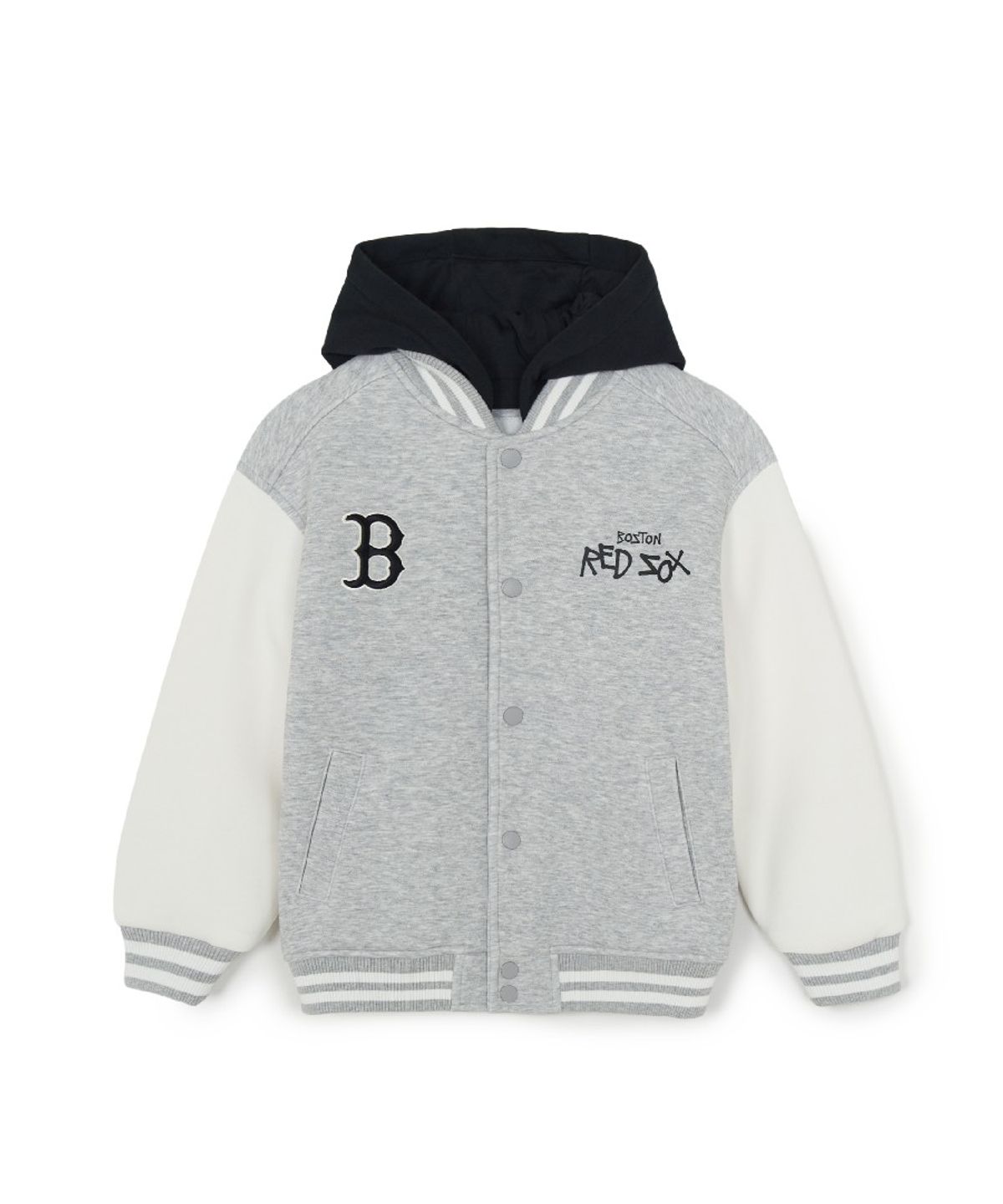엠엘비 키즈(MLB KIDS) 스트릿 바시티 피케 후드 점퍼 BOS (L.Melange Grey)