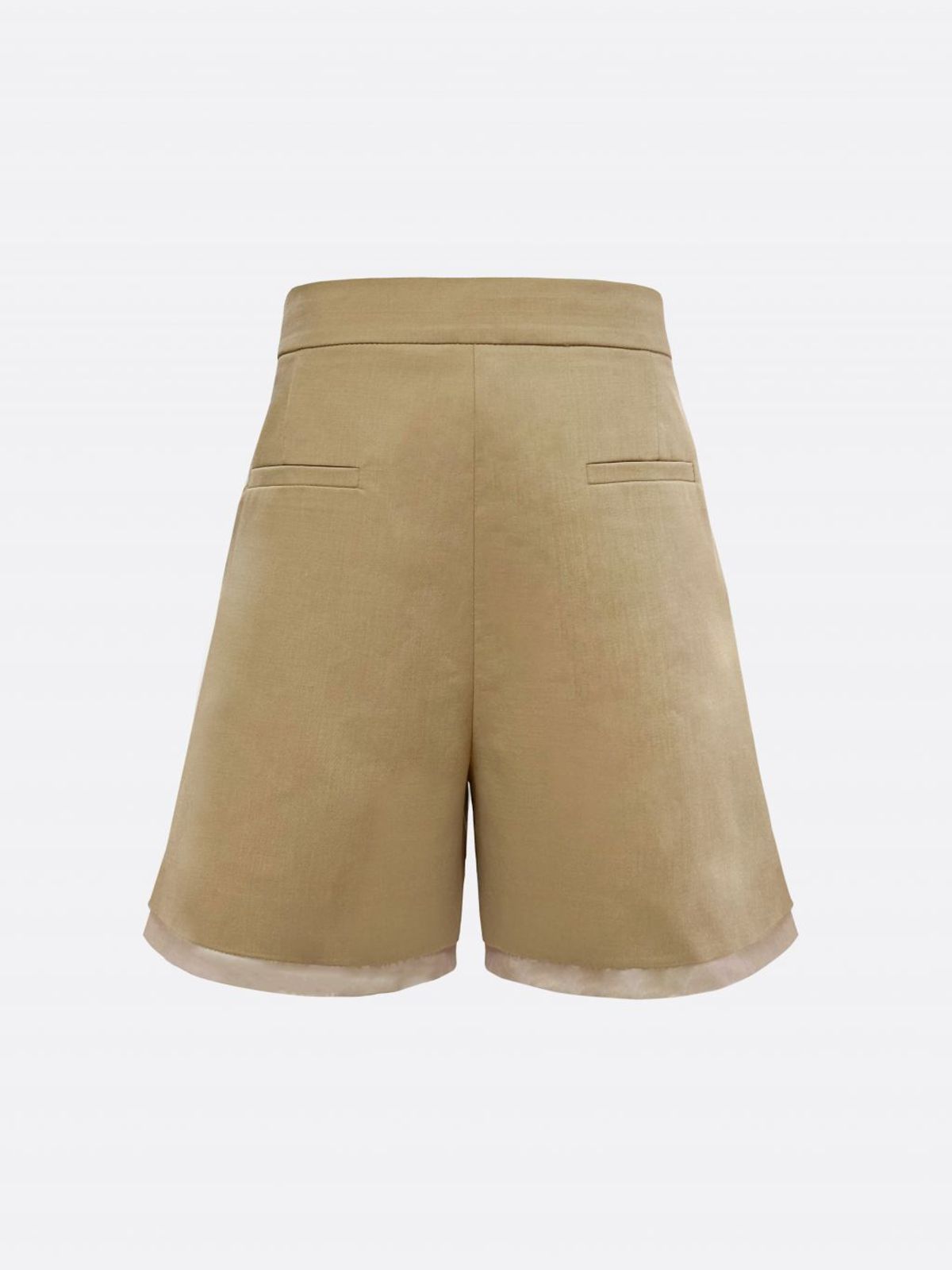 엘시 아일랜드(ELCY ISLAND) Grace Organza-Trim Wool Shorts (BEIGE)
