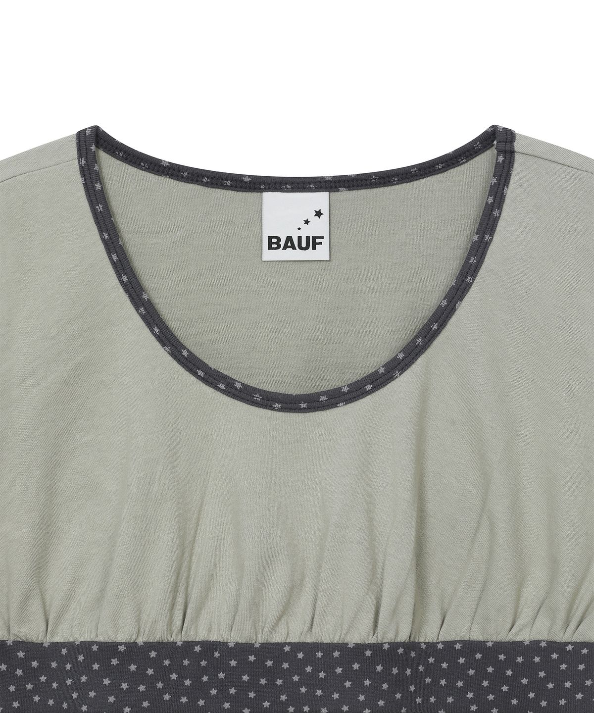 바우프(BAUF) 스타 퍼프드 슬림핏 티셔츠 [더스티 민트]