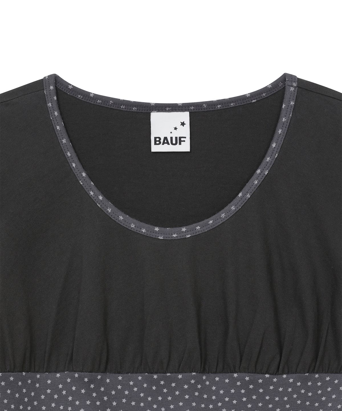 바우프(BAUF) 스타 퍼프드 슬림핏 티셔츠 [차콜]