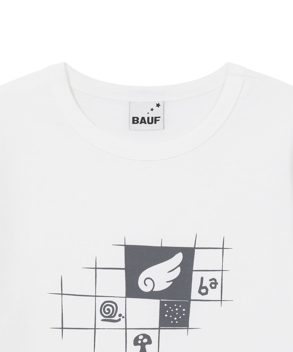 바우프(BAUF) 엔젤 스퀘어 슬림핏 티셔츠 [화이트]