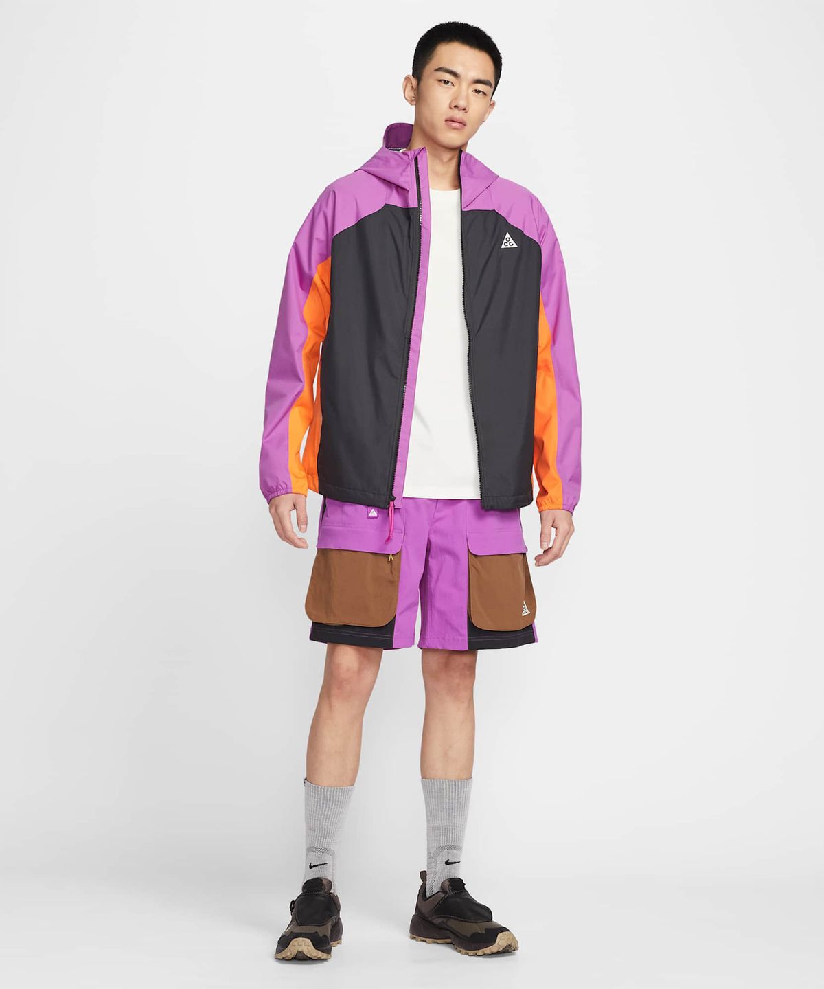 나이키(NIKE) ACG 판타즈마 스톰 핏 ADV 재킷 M - 비비드 퍼플:블랙:세이프티 오렌지:서밋 화이트 / IF1144-551