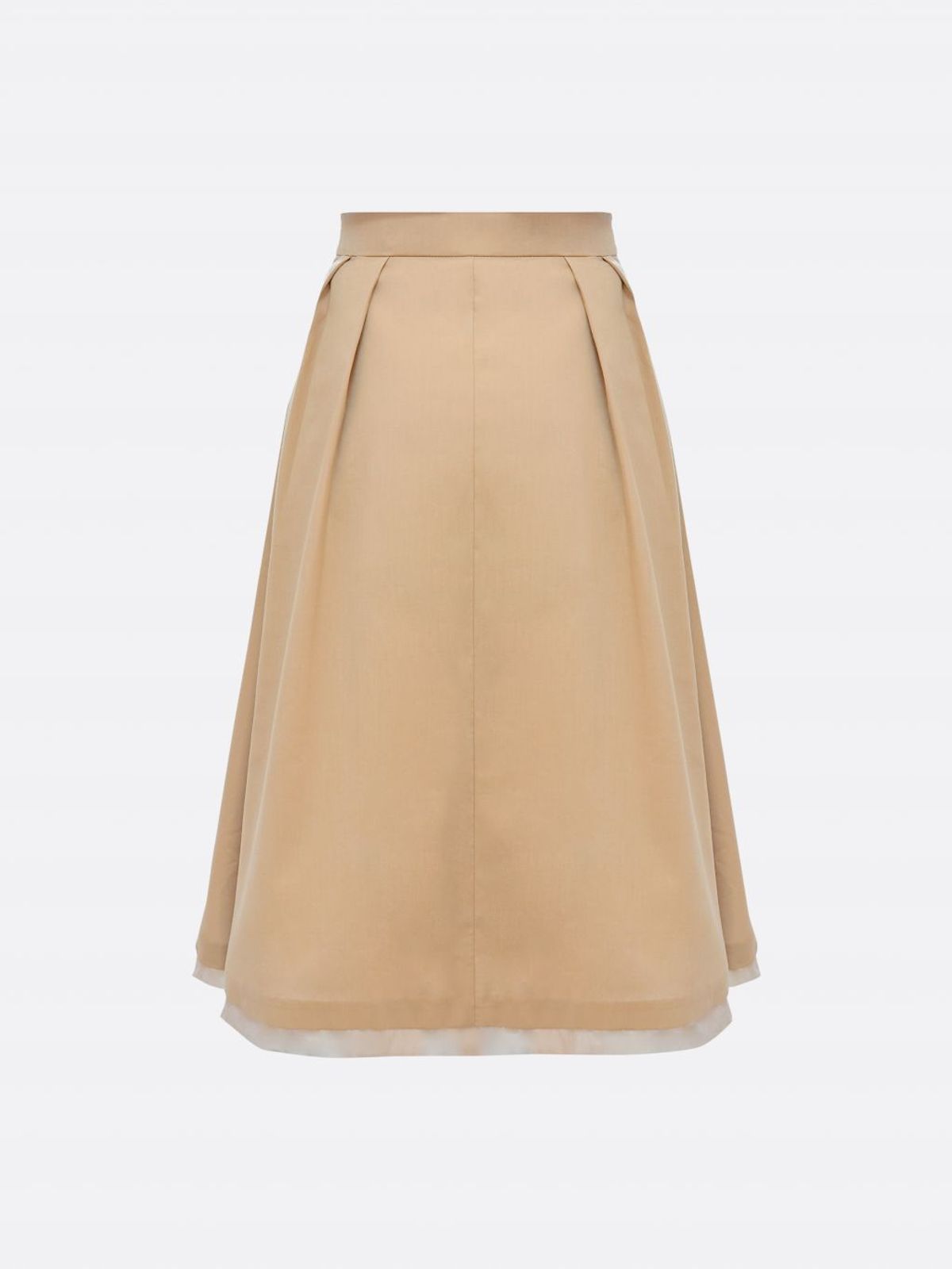 엘시 아일랜드(ELCY ISLAND) Grace Organza-Trim Wool A-line Skirt (BEIGE)