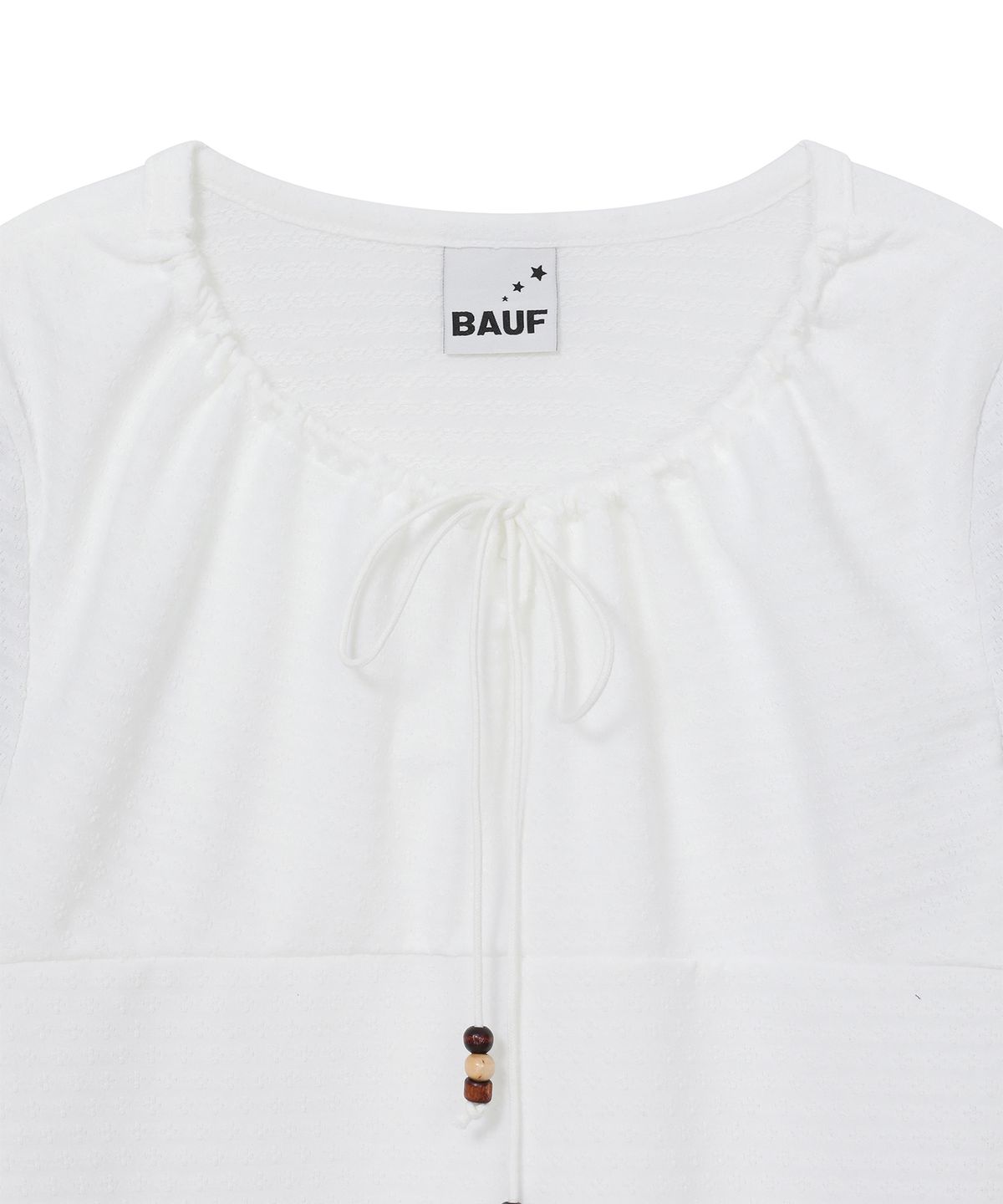 바우프(BAUF) 셔링 레이어드 롱슬리브 [화이트]