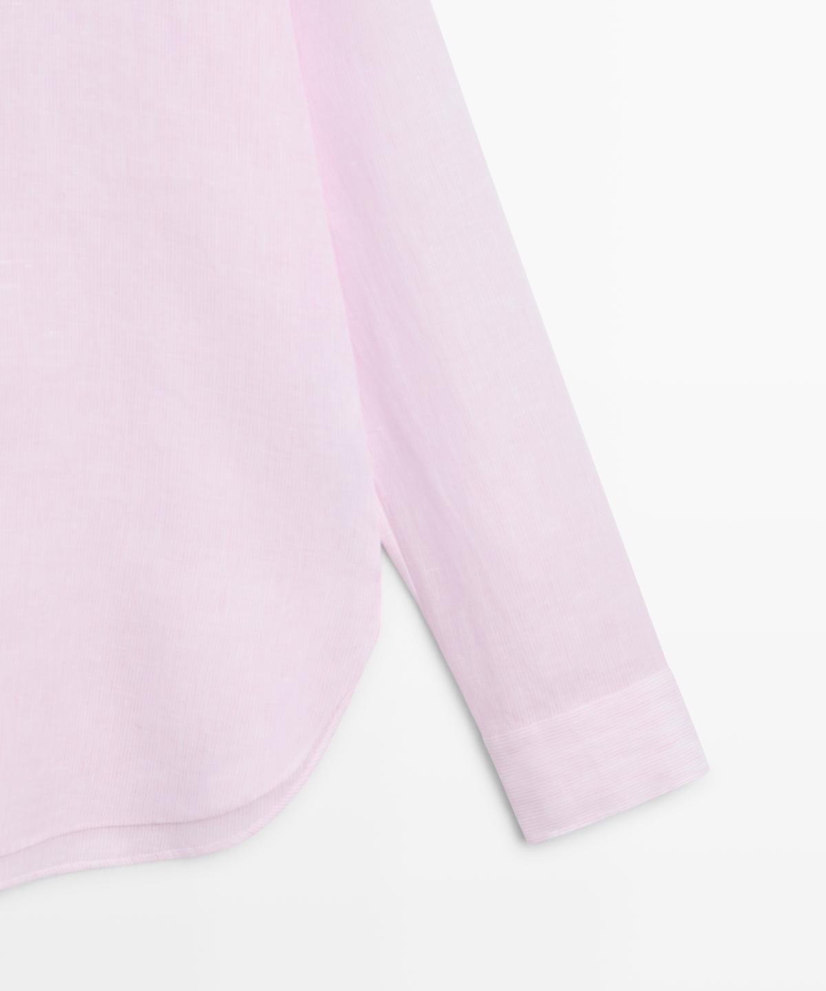 마시모두띠(MASSIMO DUTTI) 100% 린넨 핀스트라이프 프린트 루즈핏 셔츠
