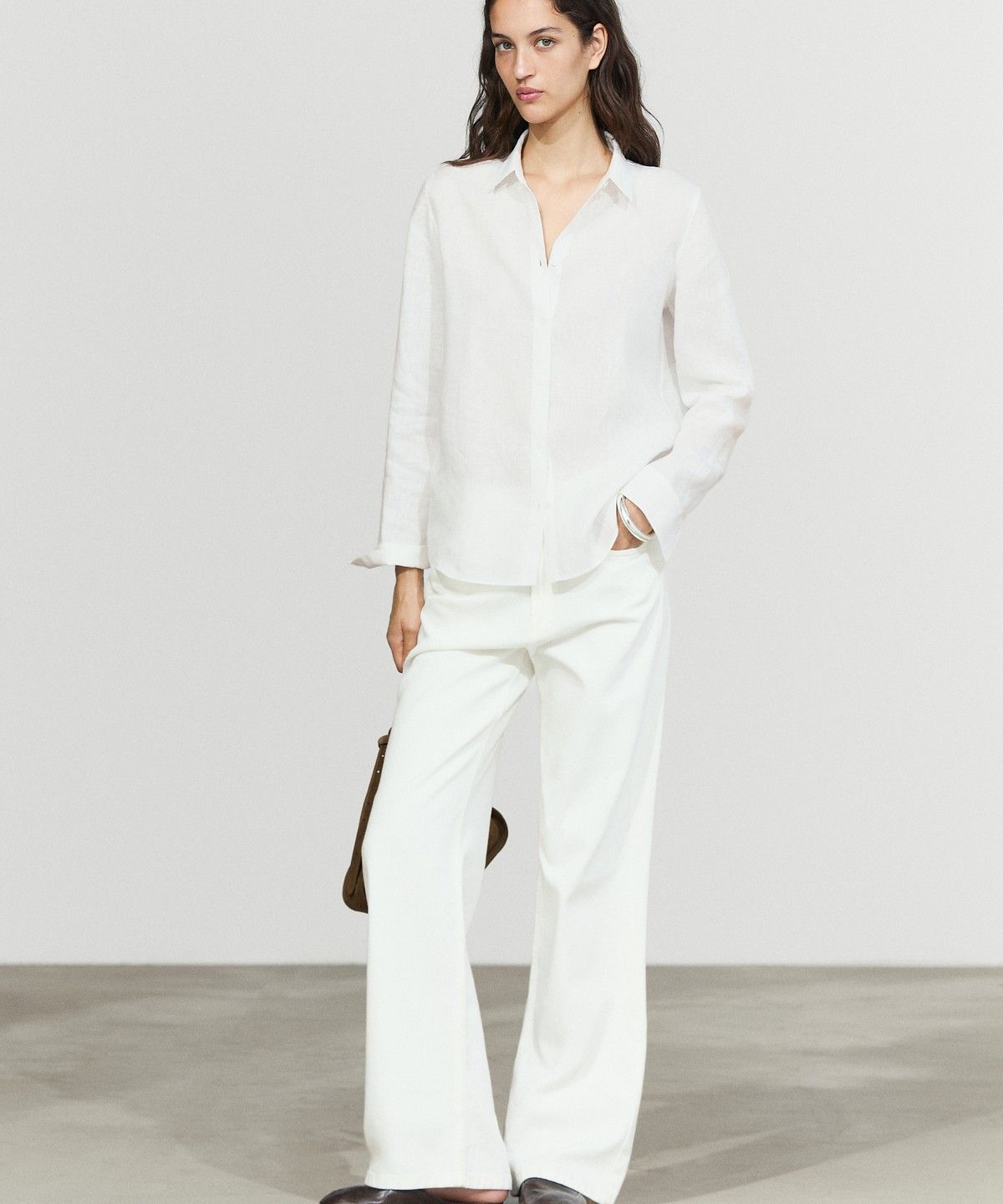 마시모두띠(MASSIMO DUTTI) 100% 린넨 루즈핏 셔츠