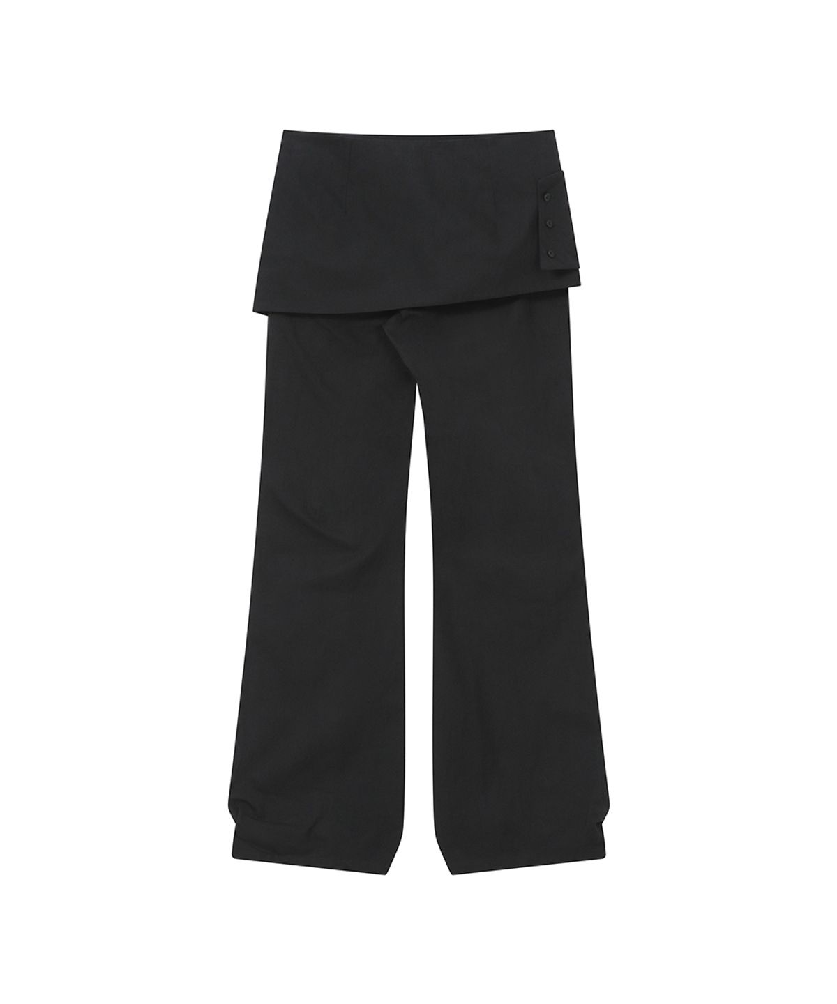 미세키서울(MISEKI SEOUL) Layered button wrap skirt pants set BLACK