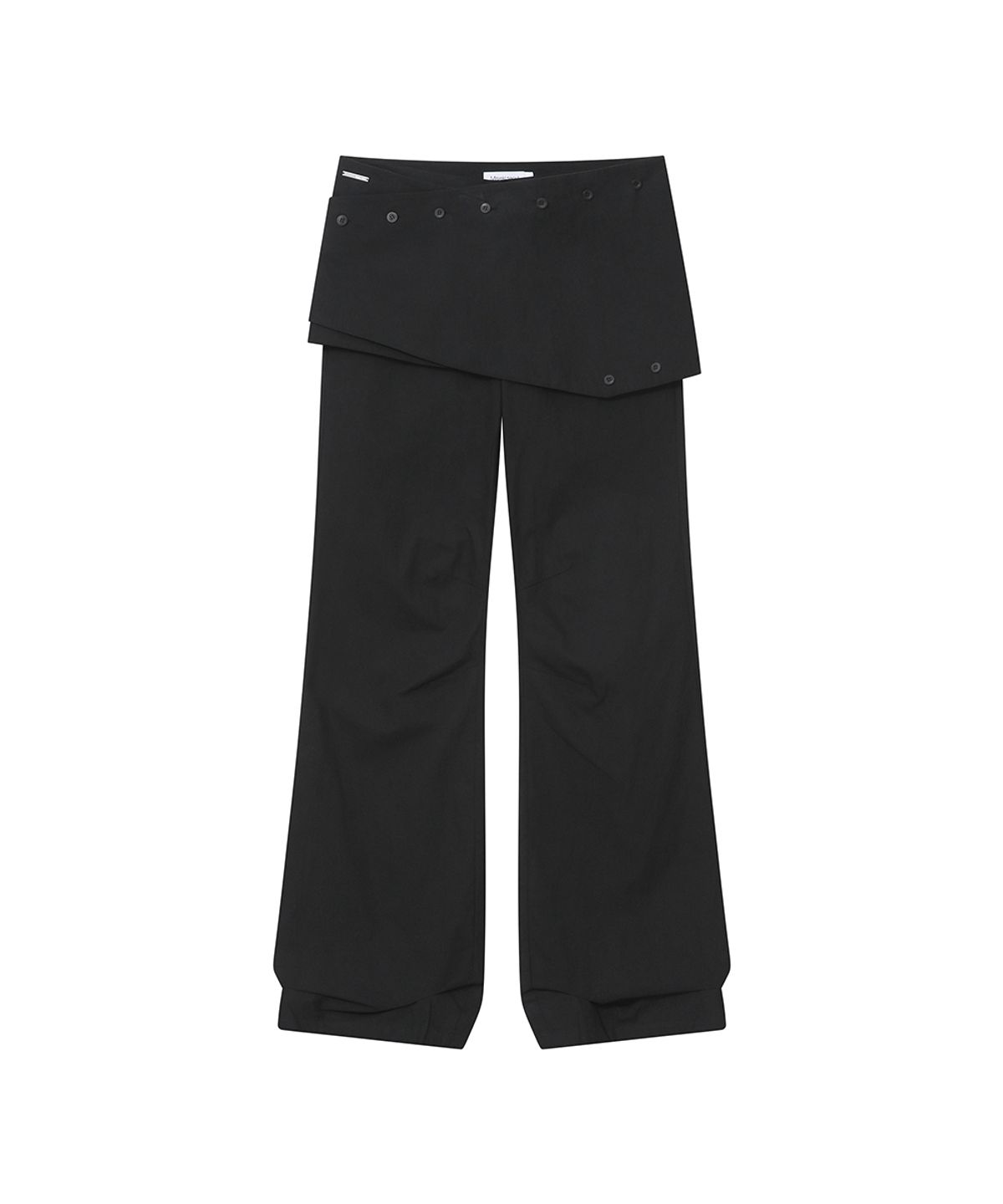 미세키서울(MISEKI SEOUL) Layered button wrap skirt pants set BLACK