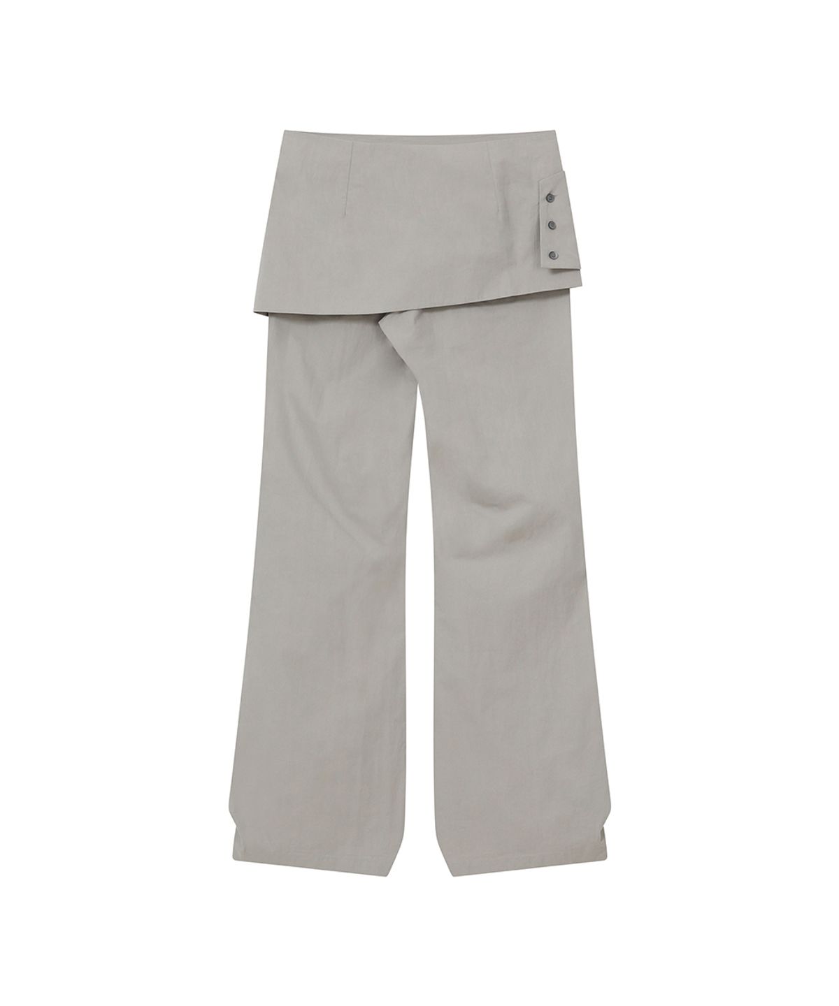 미세키서울(MISEKI SEOUL) Layered button wrap skirt pants set GREY