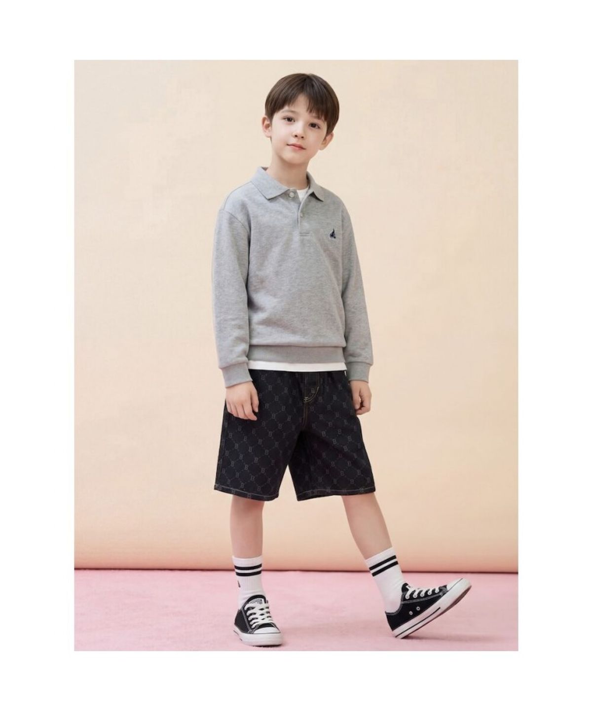 빈폴 키즈(BEANPOLE KIDS) [Essential] 요꼬 칼라 스웨트 셔츠  그레이 (BI6141UE53)