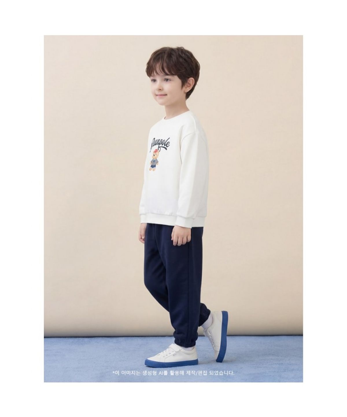 빈폴 키즈(BEANPOLE KIDS) 여아 곰돌이 그래픽 상하세트  아이보리 (BI6141G070)