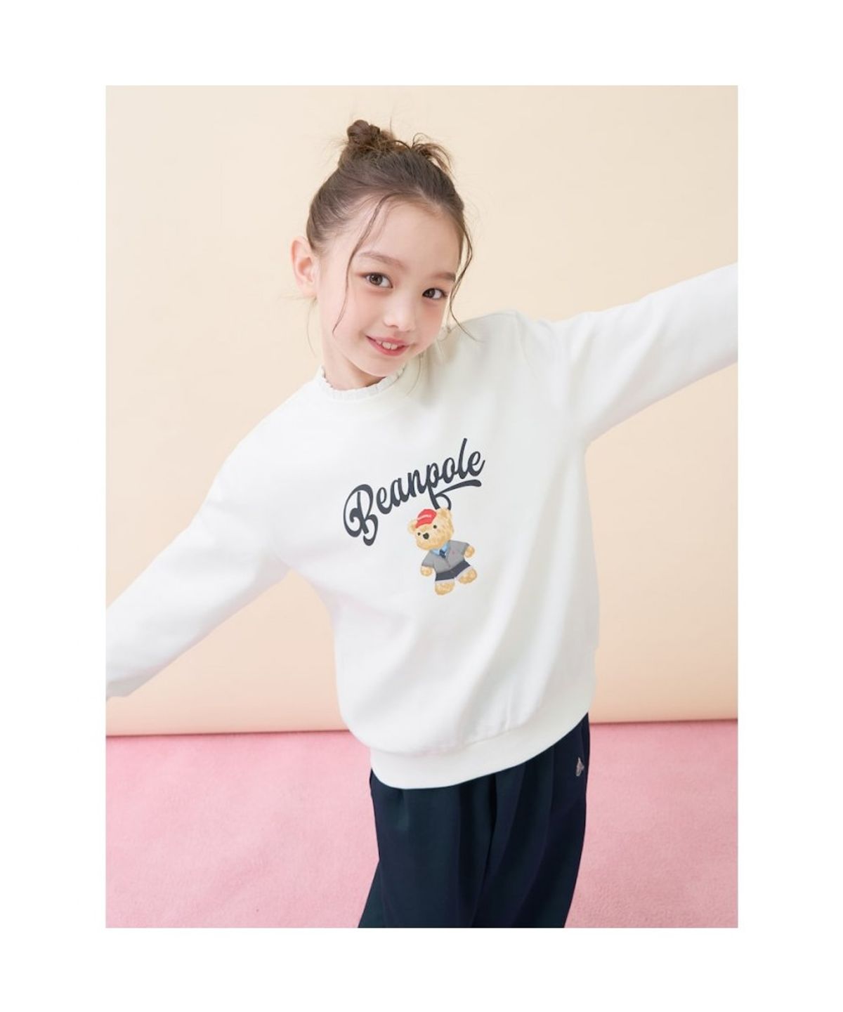 빈폴 키즈(BEANPOLE KIDS) 여아 곰돌이 그래픽 상하세트  아이보리 (BI6141G070)