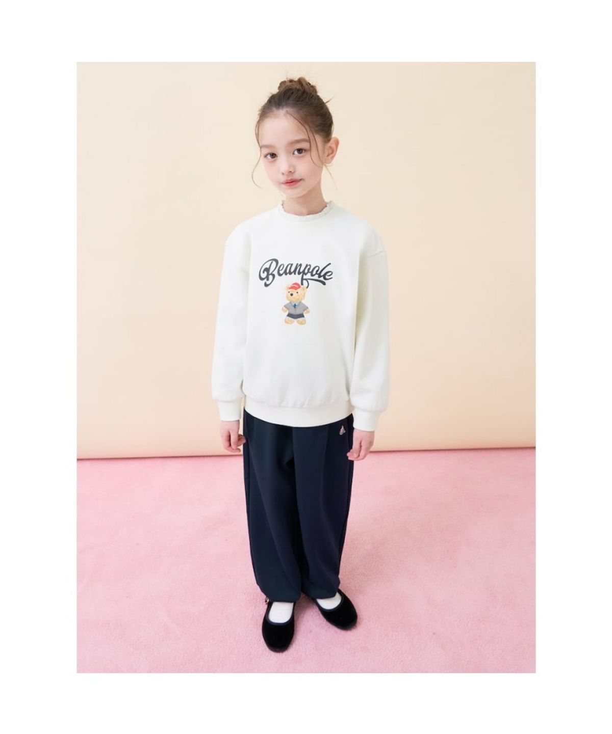 빈폴 키즈(BEANPOLE KIDS) 여아 곰돌이 그래픽 상하세트  아이보리 (BI6141G070)