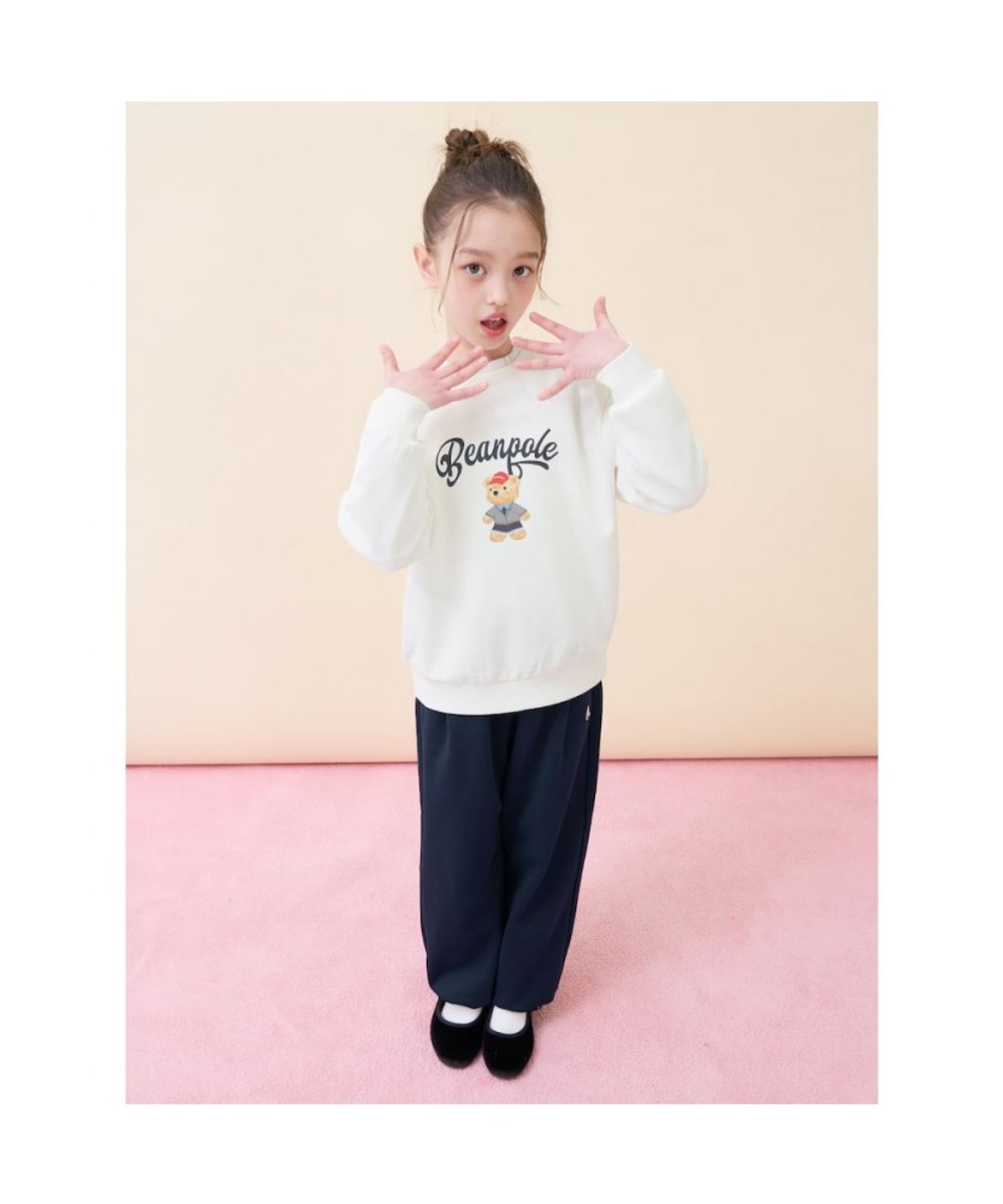 빈폴 키즈(BEANPOLE KIDS) 여아 곰돌이 그래픽 상하세트  아이보리 (BI6141G070)