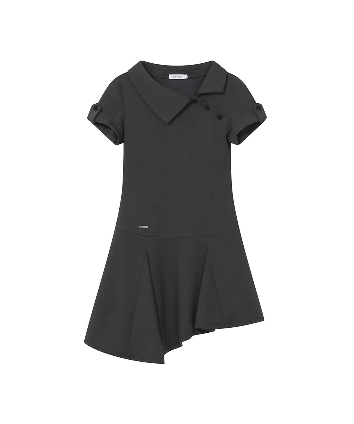 미세키서울(MISEKI SEOUL) Slash button flare one piece CHARCOAL