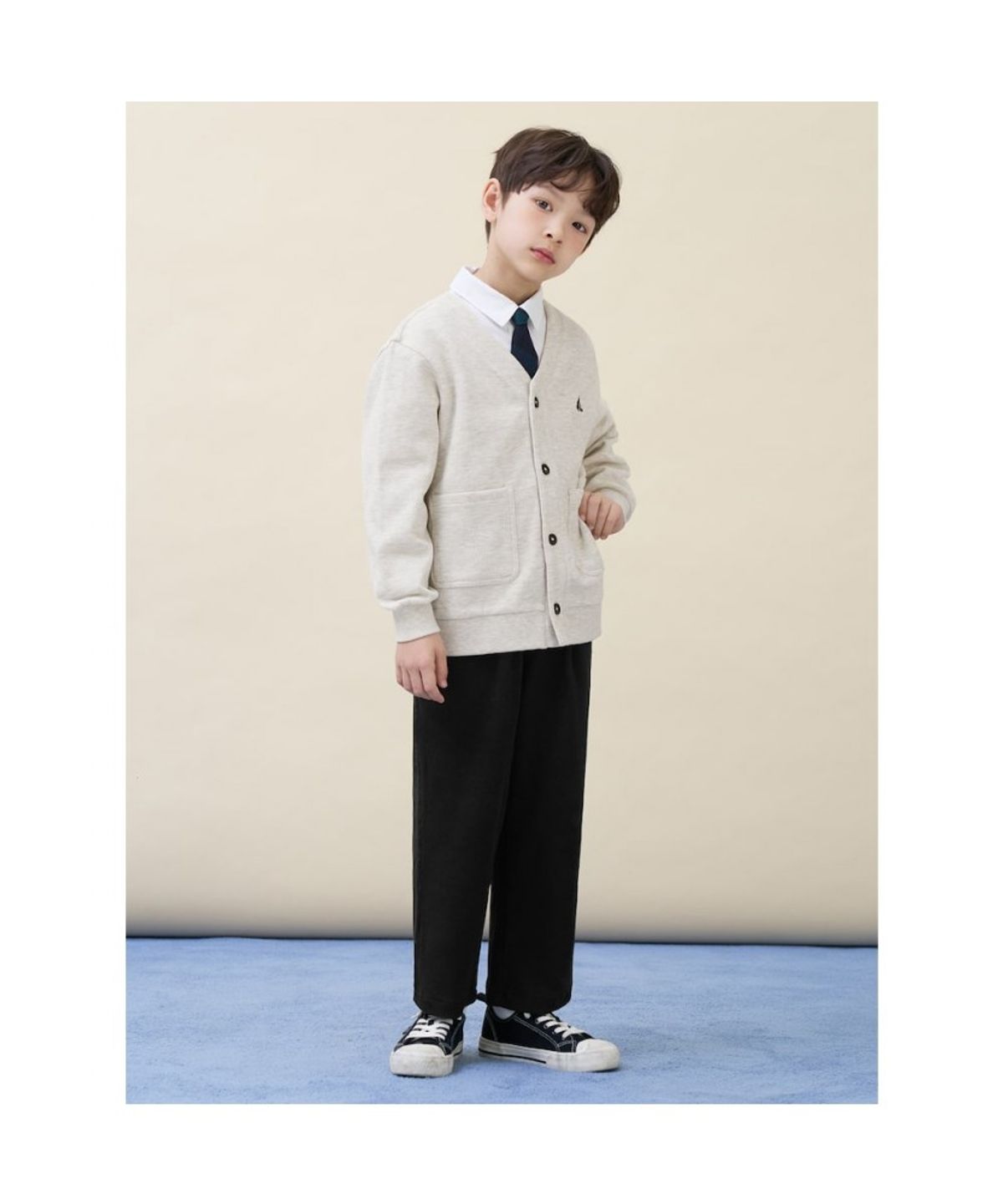 빈폴 키즈(BEANPOLE KIDS) 와플 소재 카디건 상하세트  베이지 (BI6141U03A) (BI6141U03A)