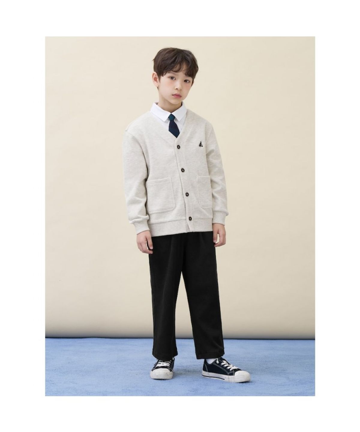 빈폴 키즈(BEANPOLE KIDS) 와플 소재 카디건 상하세트  베이지 (BI6141U03A) (BI6141U03A)