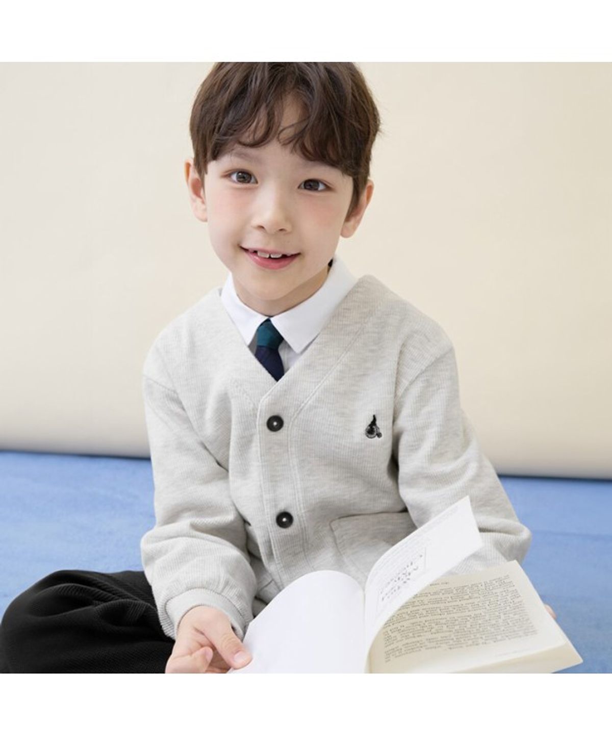 빈폴 키즈(BEANPOLE KIDS) 와플 소재 카디건 상하세트  베이지 (BI6141U03A) (BI6141U03A)