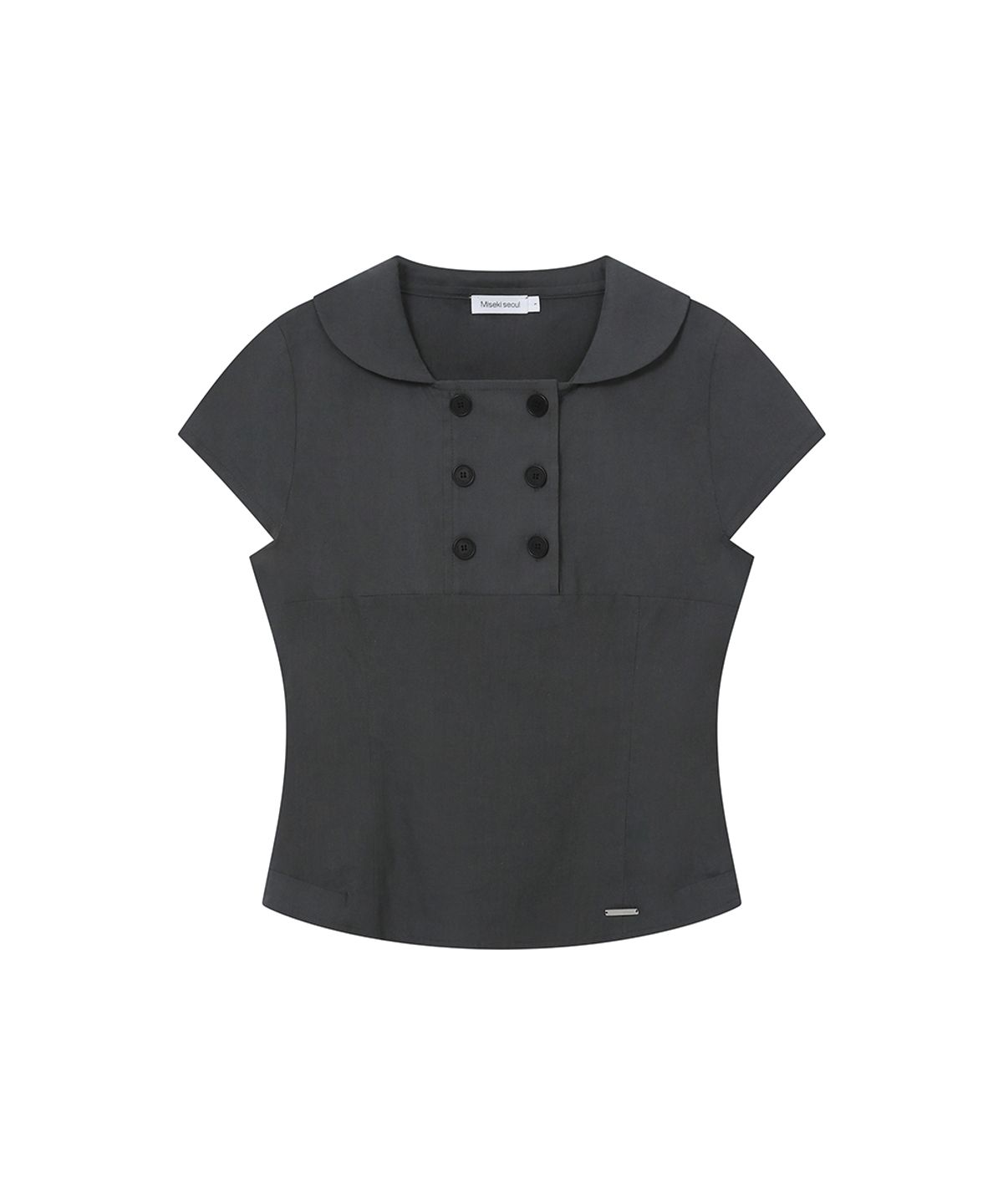 미세키서울(MISEKI SEOUL) Double button shirts top CHARCOAL