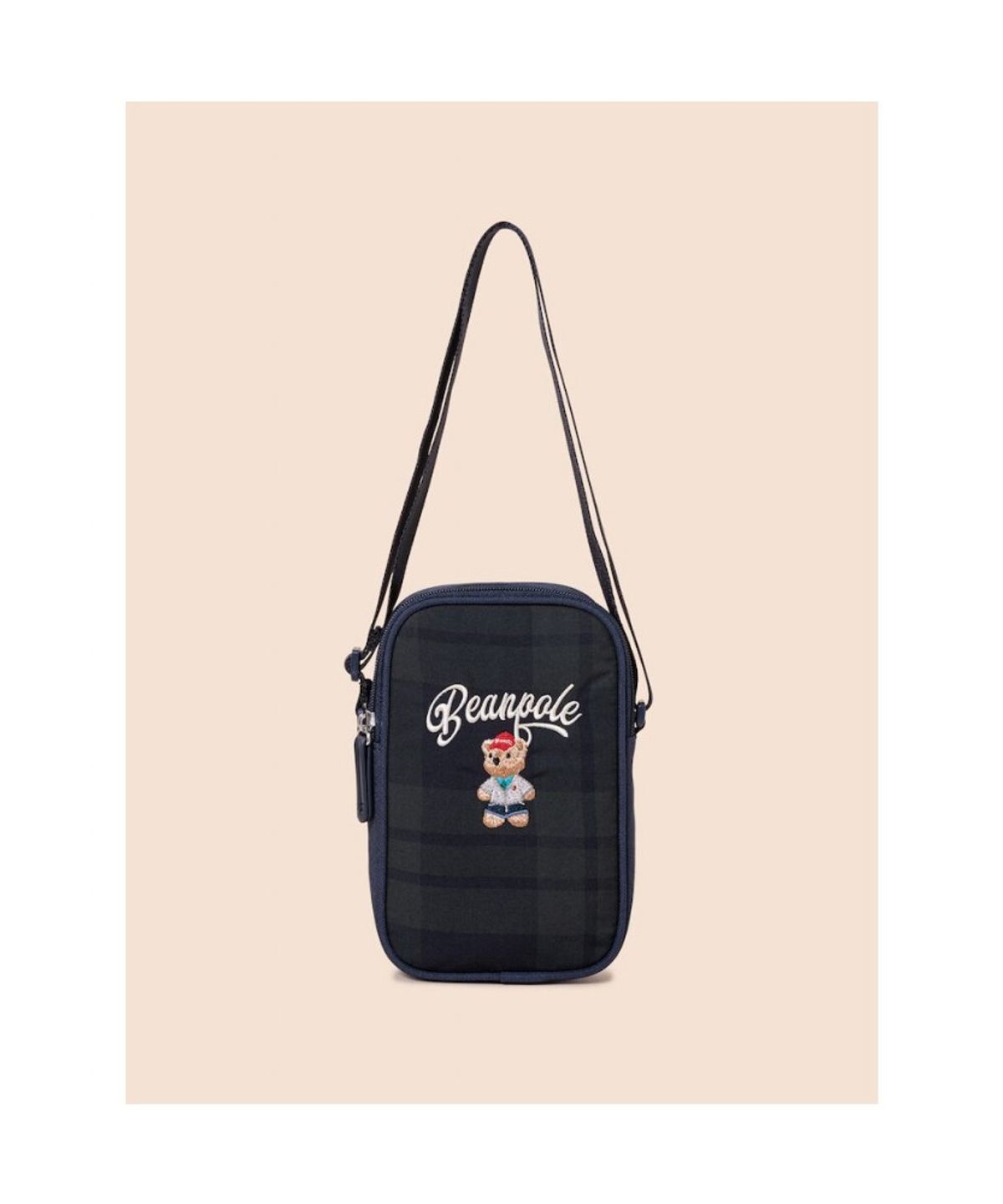 빈폴 키즈(BEANPOLE KIDS) 곰돌이 체크 핸드폰 가방  그린 (BI61D2U02M)
