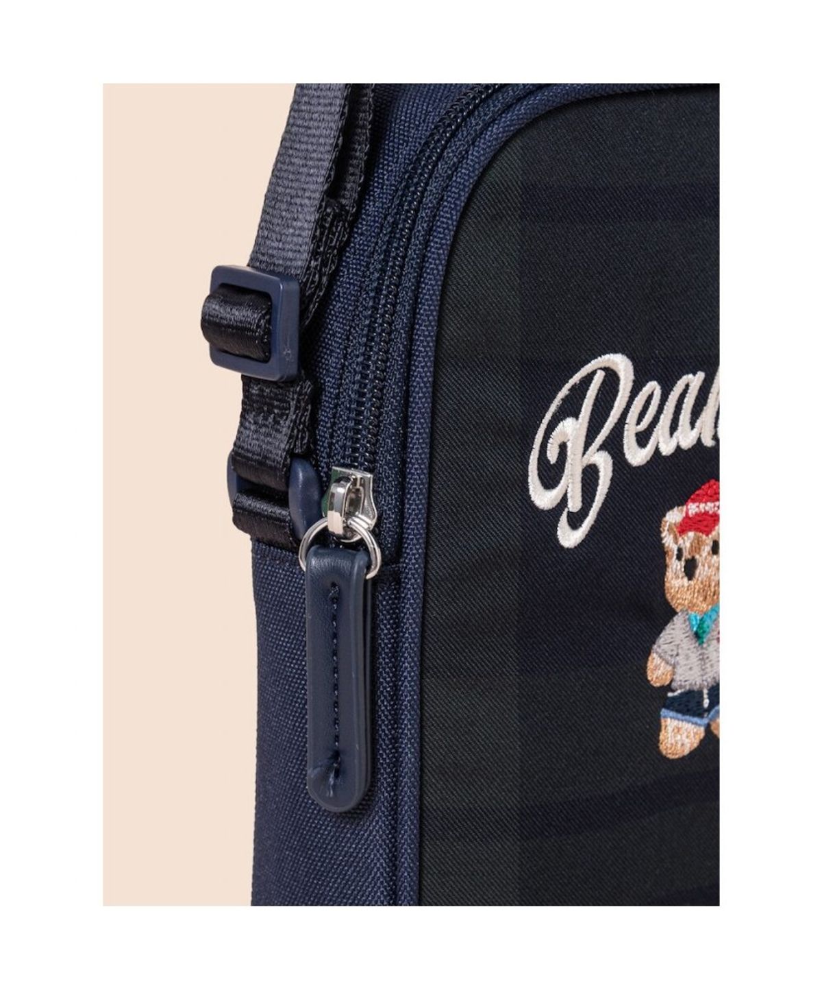 빈폴 키즈(BEANPOLE KIDS) 곰돌이 체크 핸드폰 가방  그린 (BI61D2U02M)