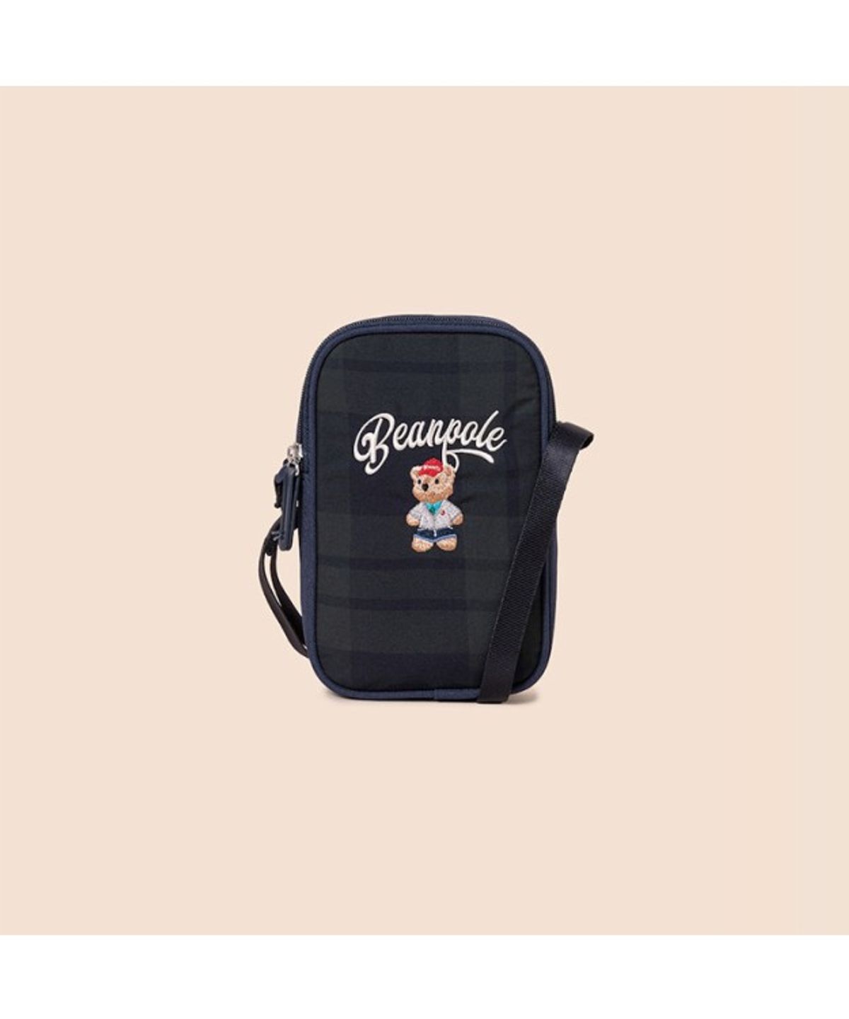 빈폴 키즈(BEANPOLE KIDS) 곰돌이 체크 핸드폰 가방  그린 (BI61D2U02M)