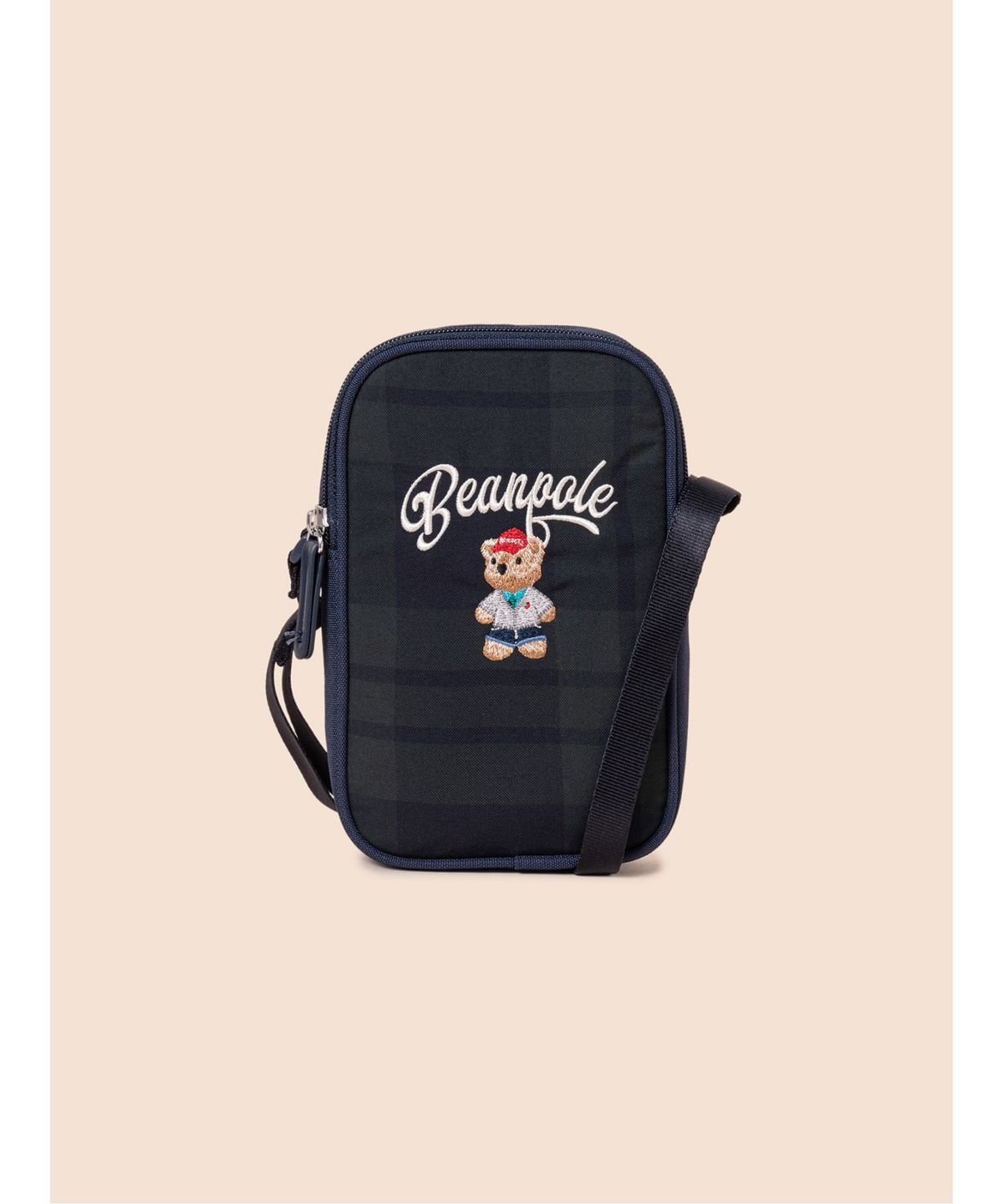 빈폴 키즈(BEANPOLE KIDS) 곰돌이 체크 핸드폰 가방  그린 (BI61D2U02M)