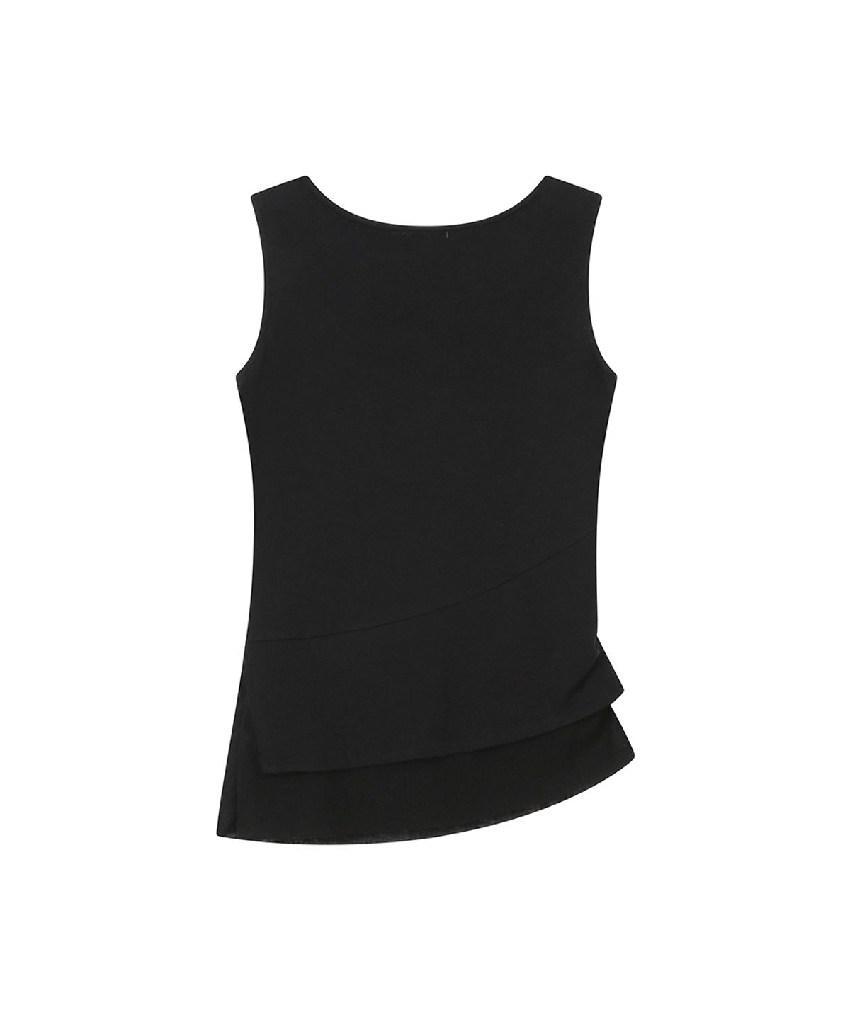 미세키서울(MISEKI SEOUL) Unbalanced sheer layered sleeveless BLACK
