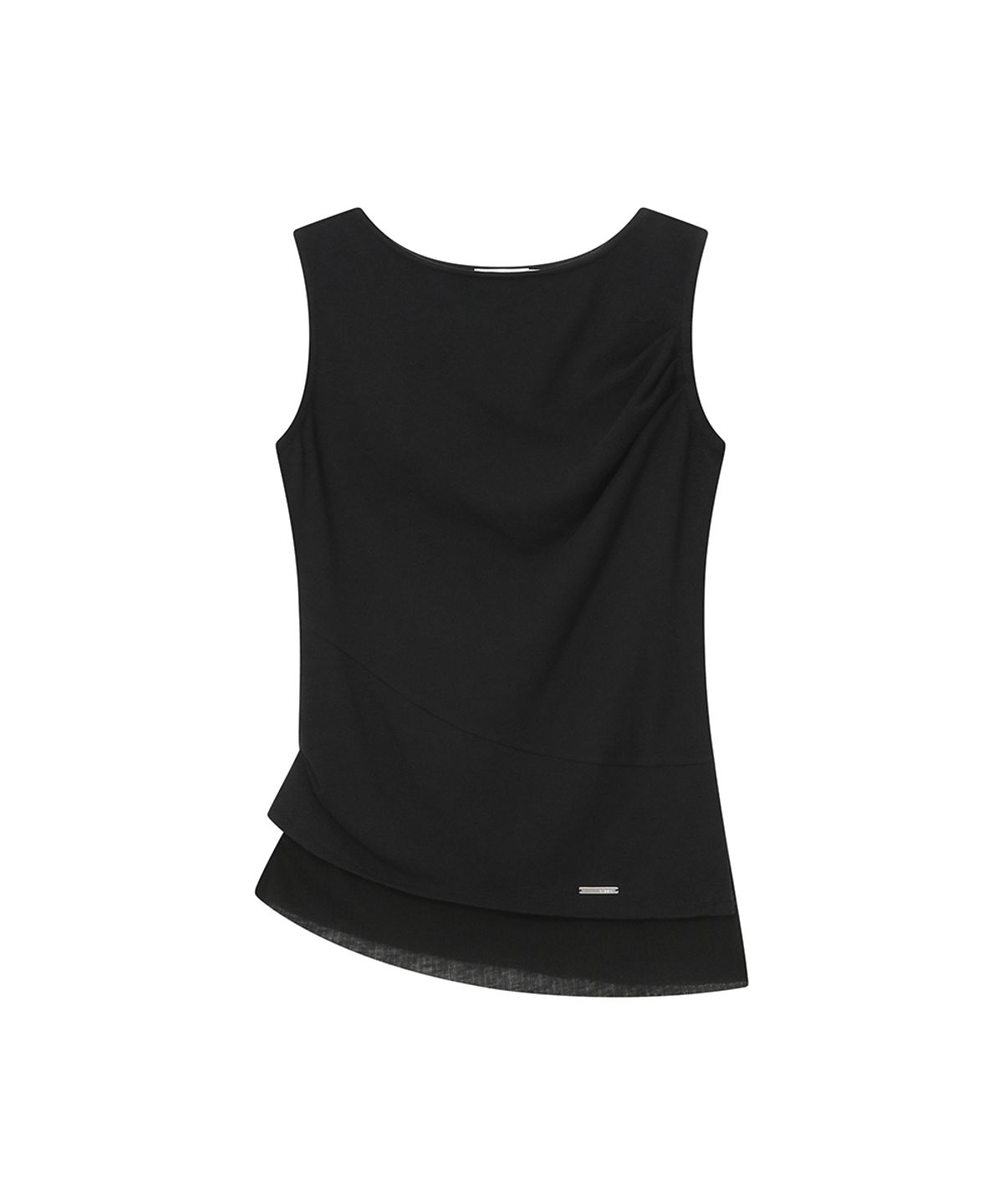 미세키서울(MISEKI SEOUL) Unbalanced sheer layered sleeveless BLACK