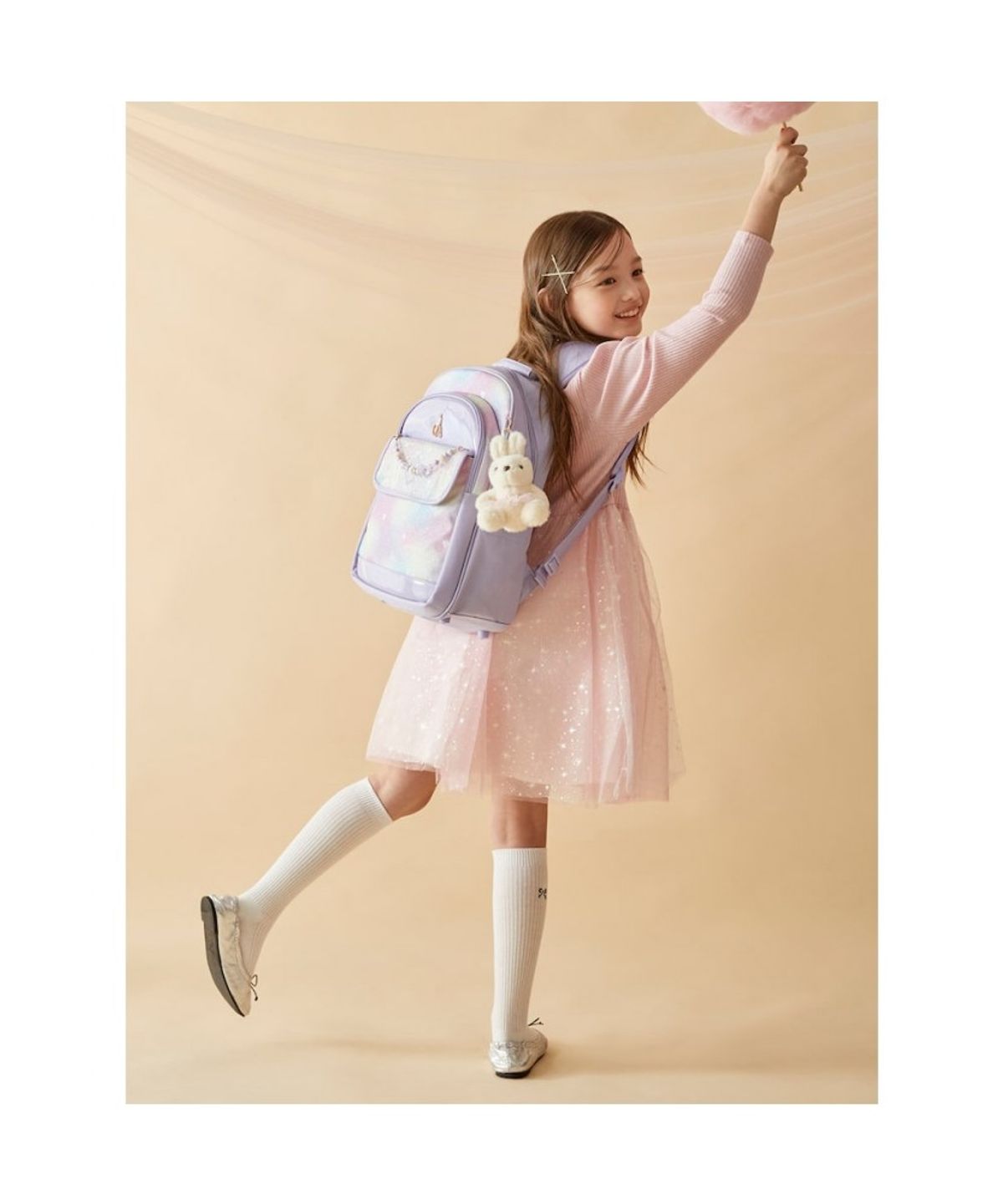 빈폴 키즈(BEANPOLE KIDS) 여아 오로라 책가방 2SET  라이트 퍼플 (BI61D4G02V)