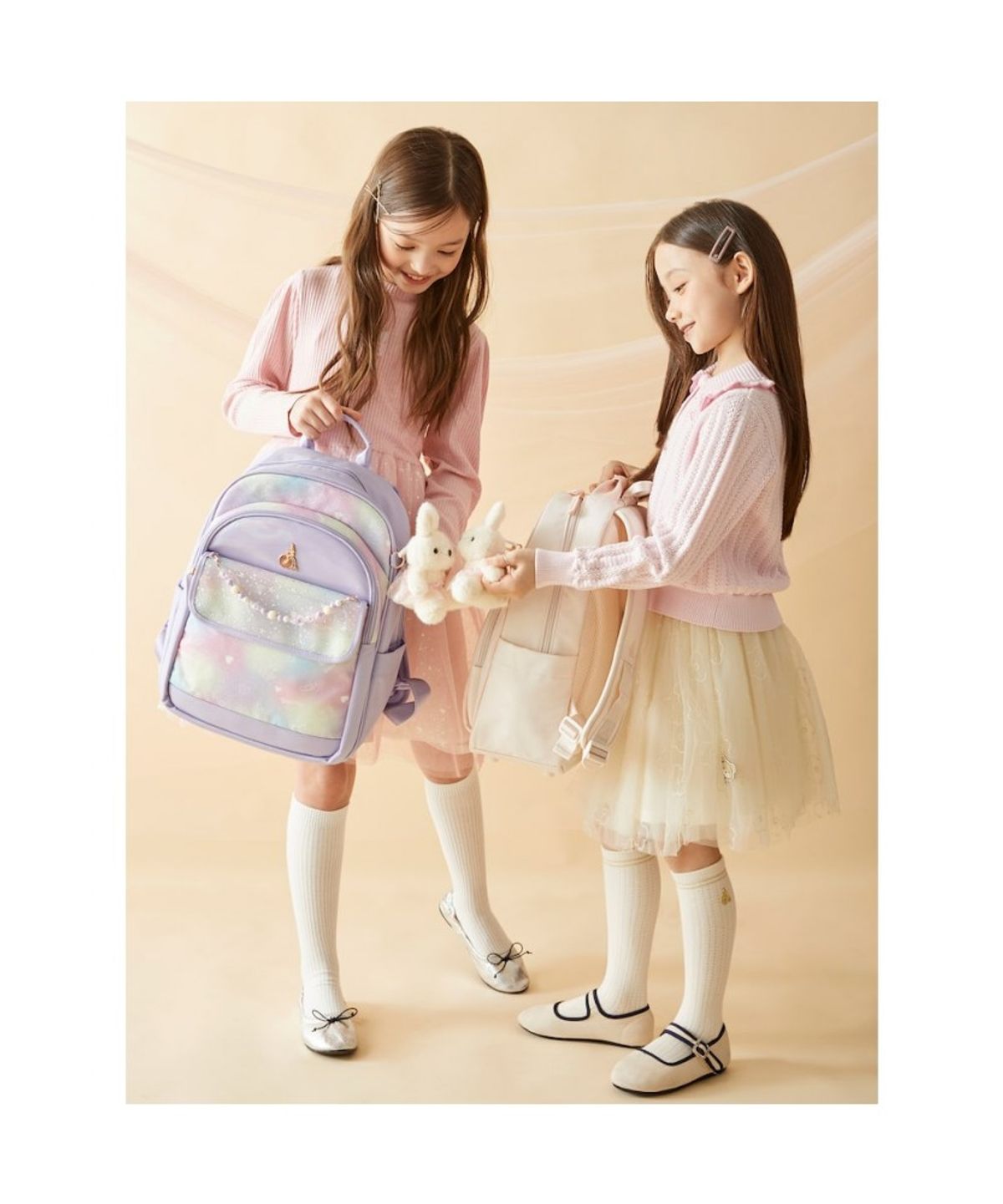 빈폴 키즈(BEANPOLE KIDS) 여아 오로라 책가방 2SET  라이트 퍼플 (BI61D4G02V)