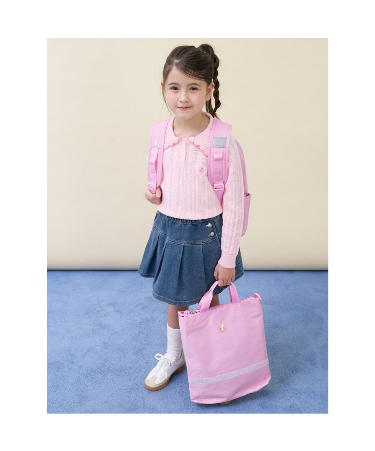 빈폴 키즈(BEANPOLE KIDS) 여아 오로라 책가방 2SET  라이트 핑크 (BI61D4G02Y) (BI61D4G02Y)