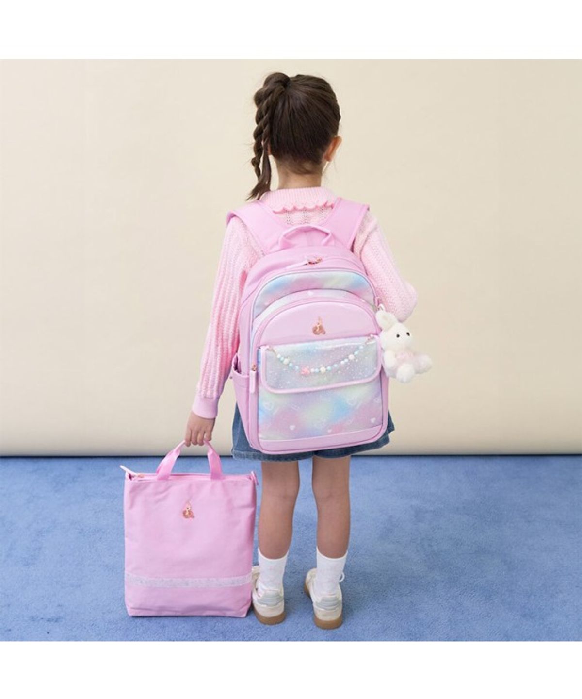 빈폴 키즈(BEANPOLE KIDS) 여아 오로라 책가방 2SET  라이트 핑크 (BI61D4G02Y) (BI61D4G02Y)