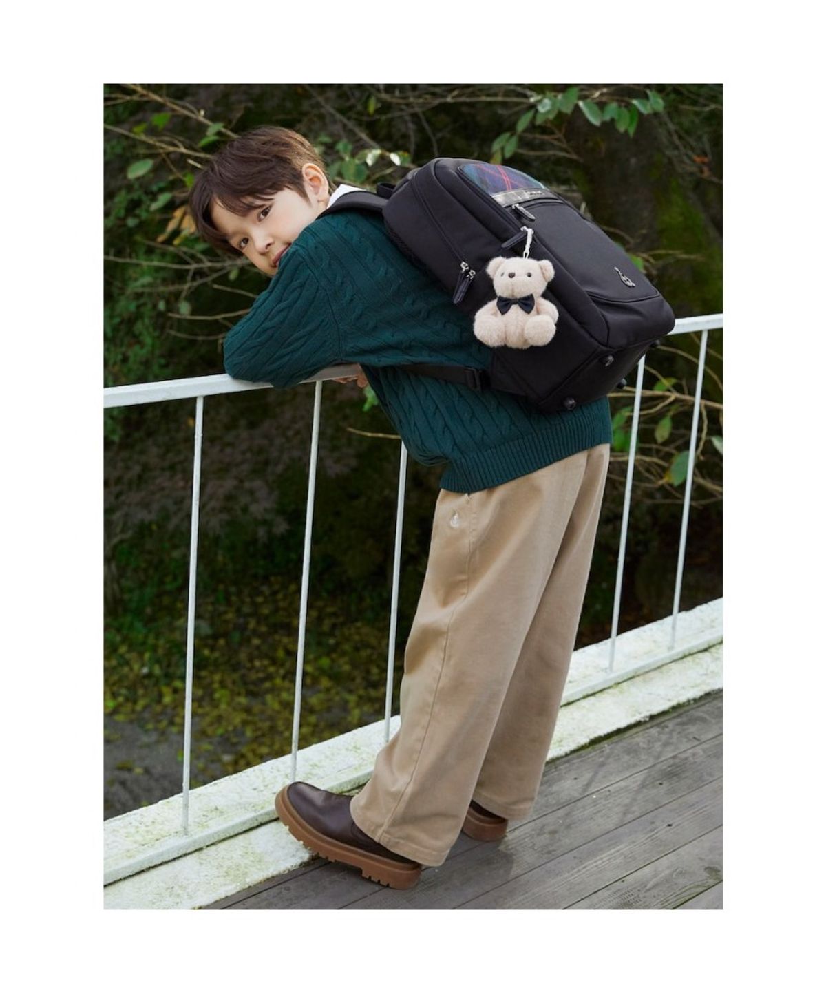빈폴 키즈(BEANPOLE KIDS) 코어 체크 책가방 2SET  블랙 (BI61D4U055)