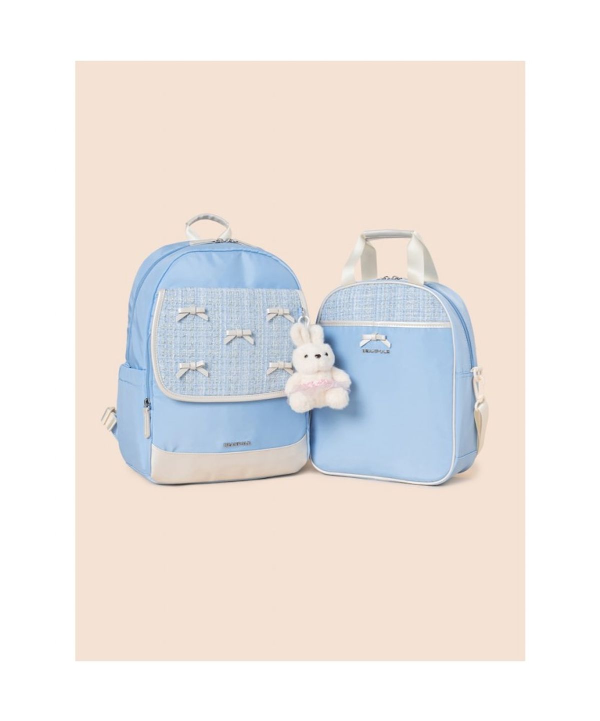 빈폴 키즈(BEANPOLE KIDS) 트위드 리본 여아 책가방 2SET  스카이 블루 (BI61D4G03Q)