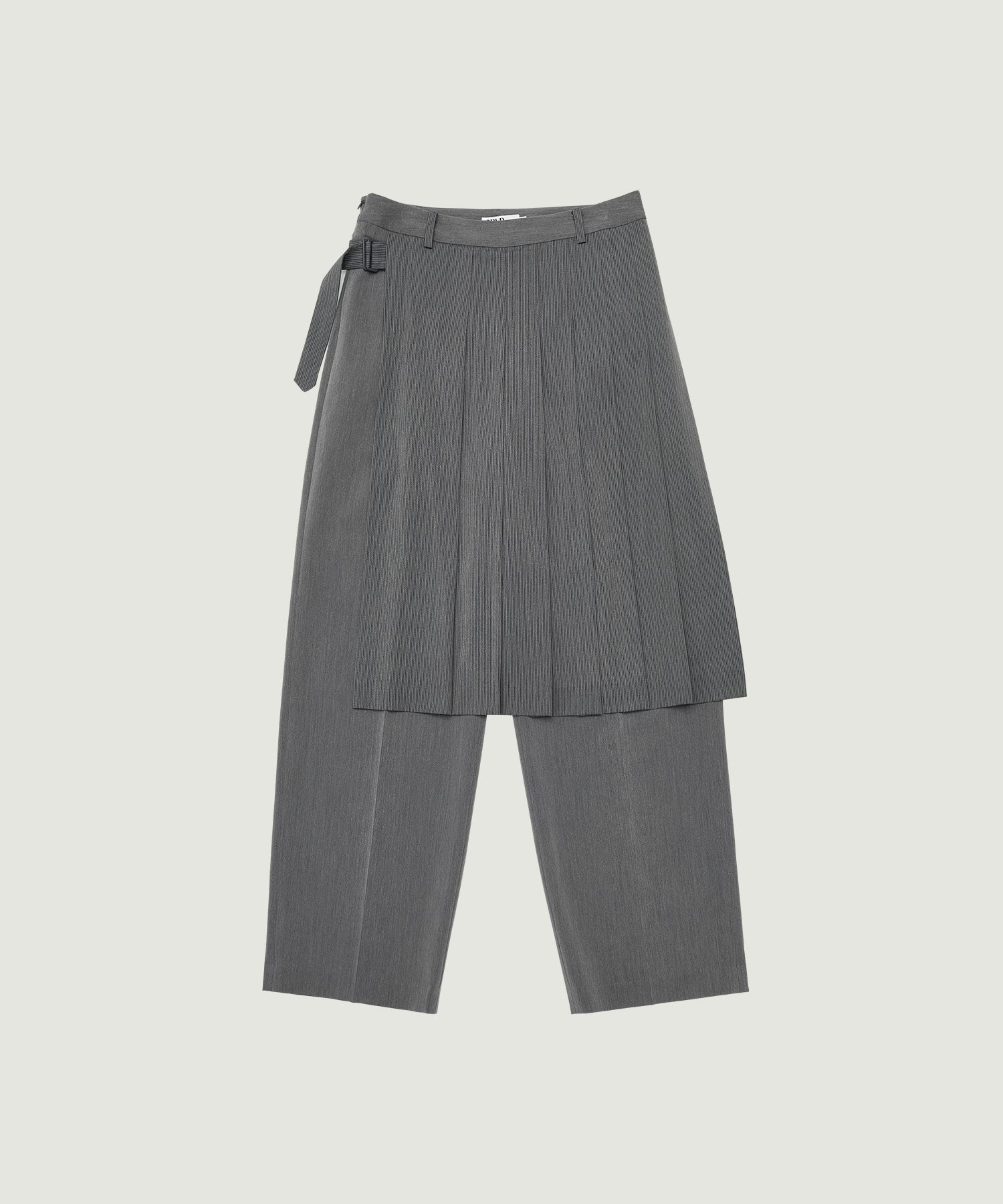 MUSINSA | GROVE HONOR WRAP SKIRT PANTS (GRAY)