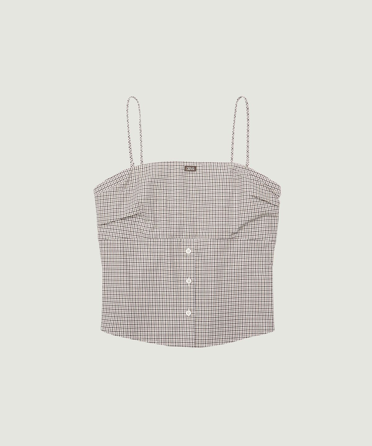 그로브(GROVE) BLAINE CHECK SLEEVELESS (BROWN)