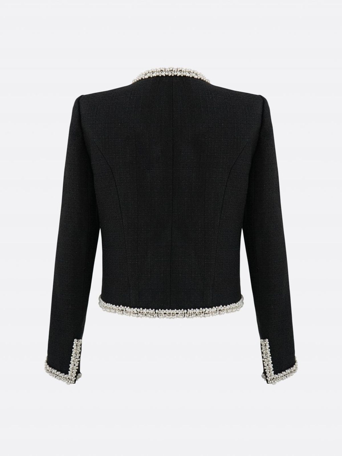 엘시 아일랜드(ELCY ISLAND) Amélie Pearl-Trimmed Tweed Jacket (BLACK)