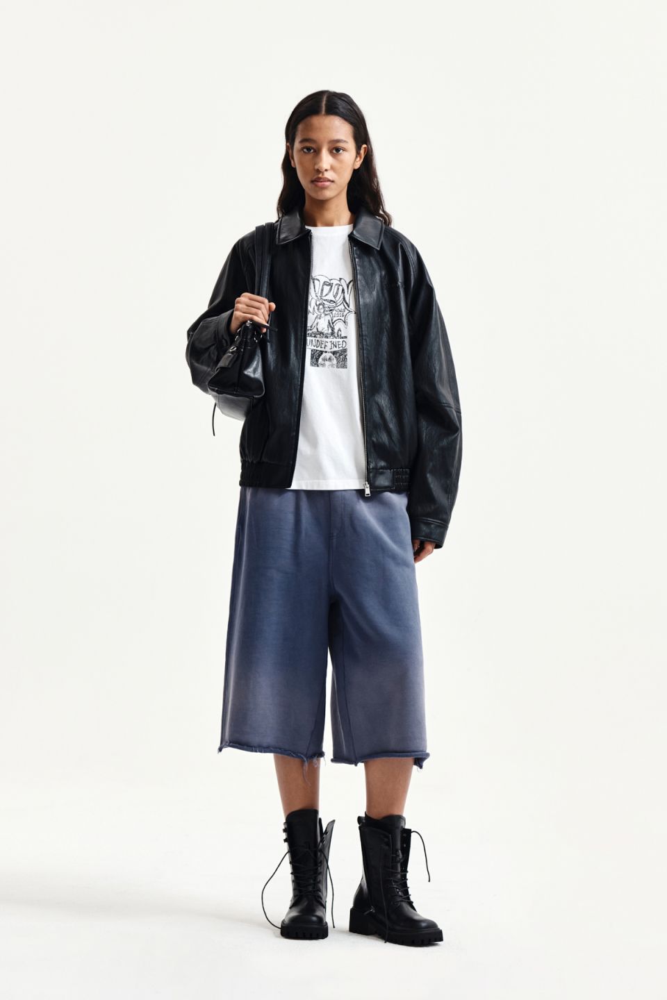 [yuu ] Matin Kim ジャンパー ブラック Sサイズ MUSINSA公式 | MATIN KIM SMALL LOGO FAUX LEATHER ZIP UP JUMPER IN BLACK