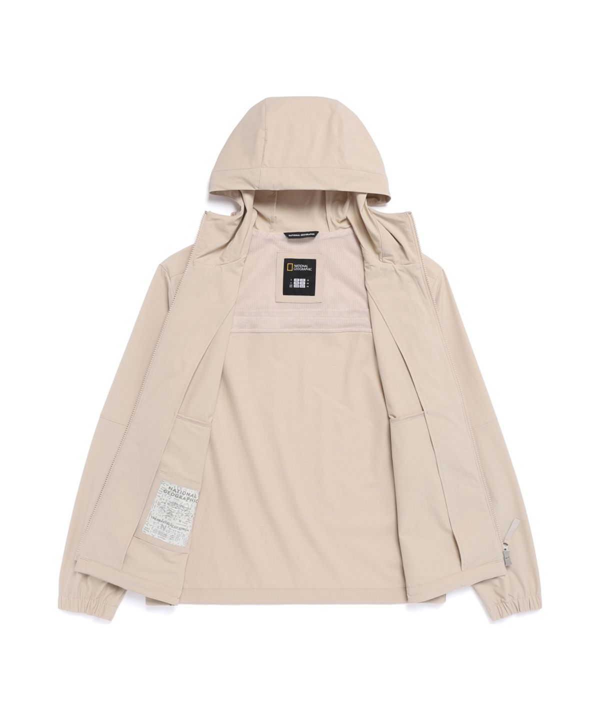 내셔널지오그래픽(NATIONALGEOGRAPHIC) N261UFT990 리오 스트레치 세미오버핏 후드 풀집업 L/BEIGE