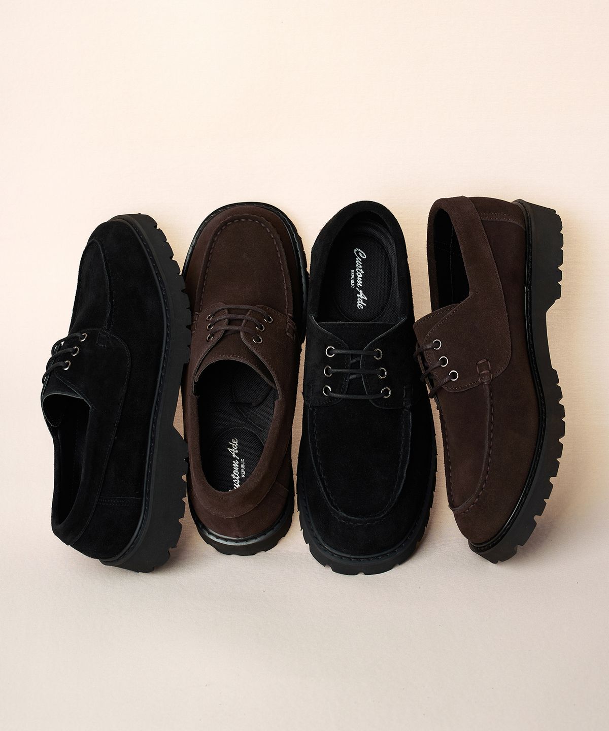커스텀에이드(CUSTOMADE) 녹스 스웨이드 캐주얼 보트슈즈 3.5cm (CR0097SDB)