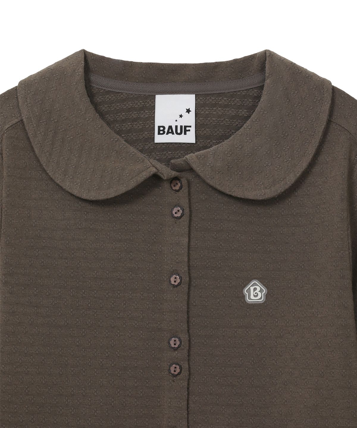 바우프(BAUF) 라운드 카라 포켓 가디건 [브라운]